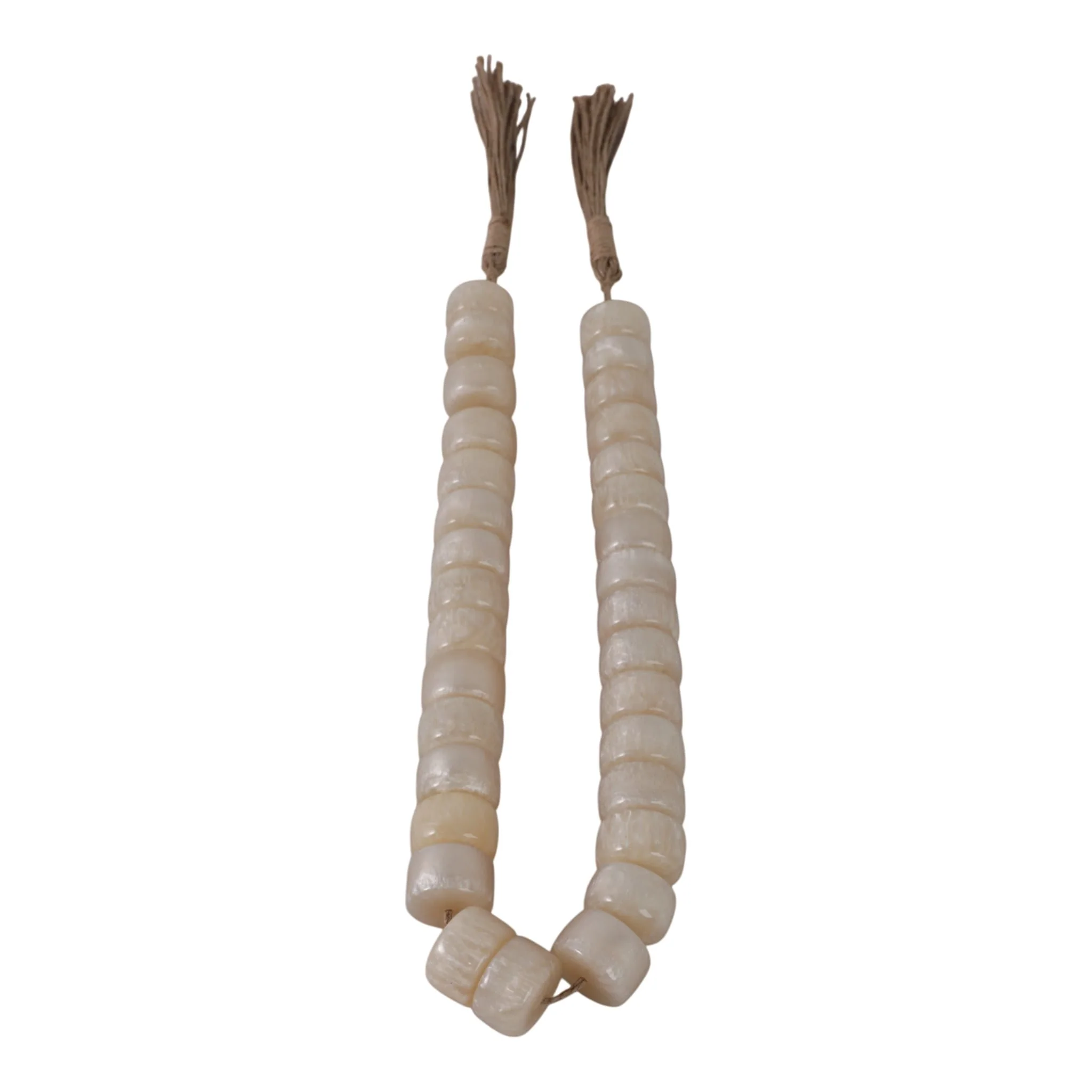 38" Cylinder 1" Resin Beaded Garland, Ivory - Image 5