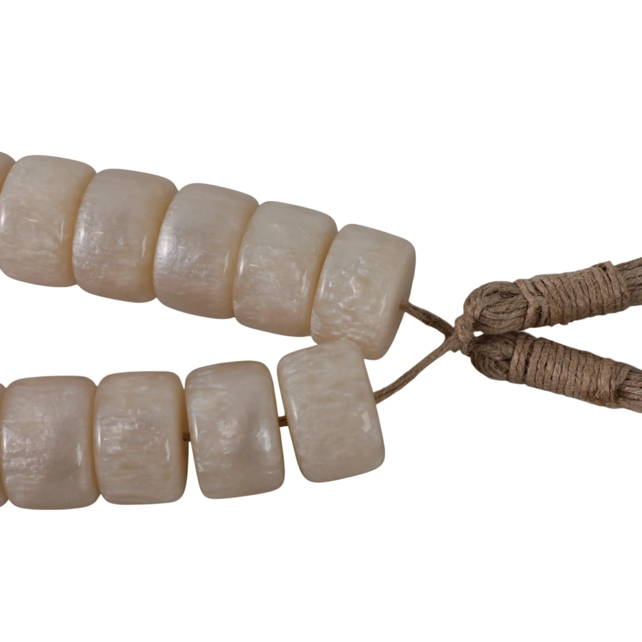 38" Cylinder 1" Resin Beaded Garland, Ivory - Image 6