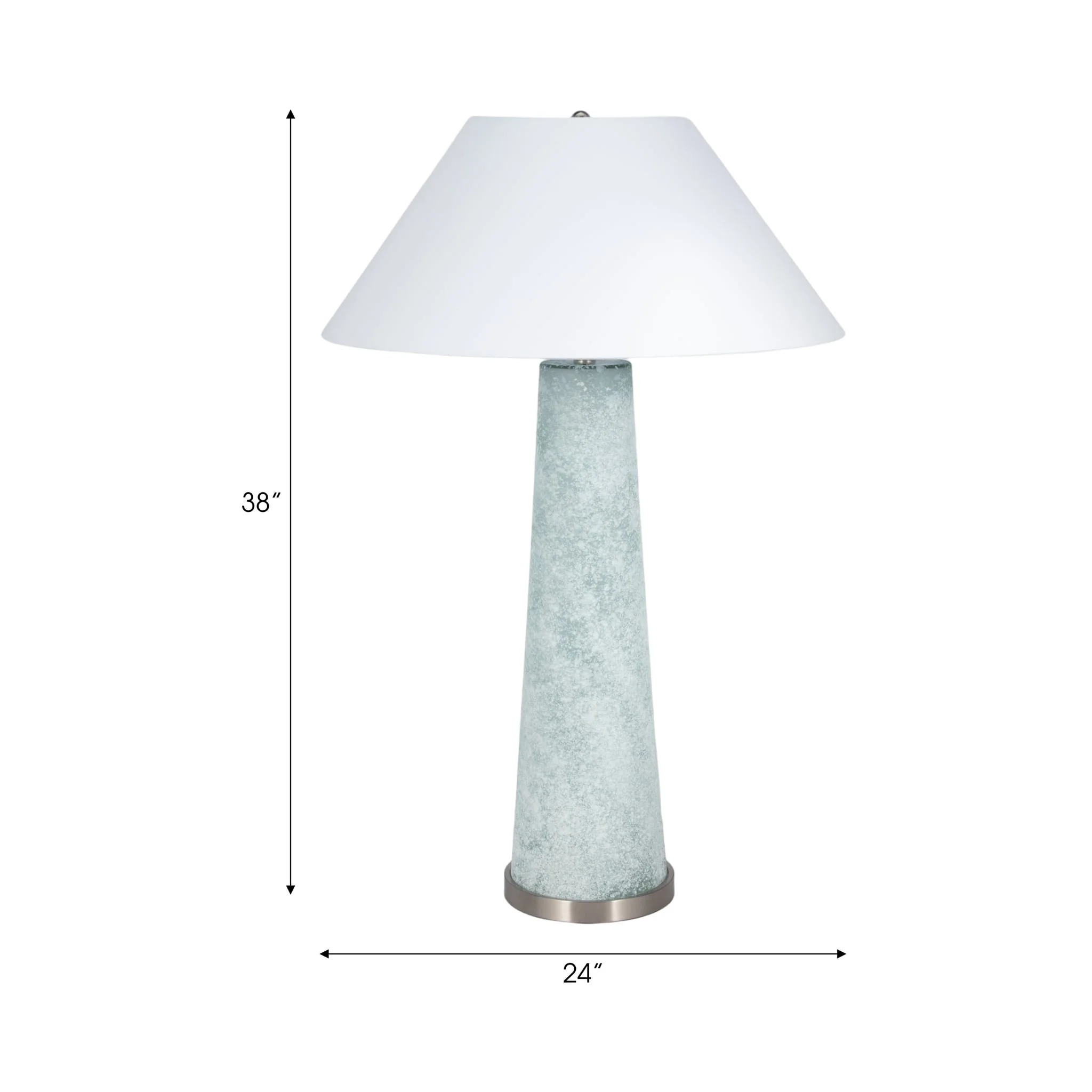 38" Frosted Glass Table Lamp, Blue - Image 6