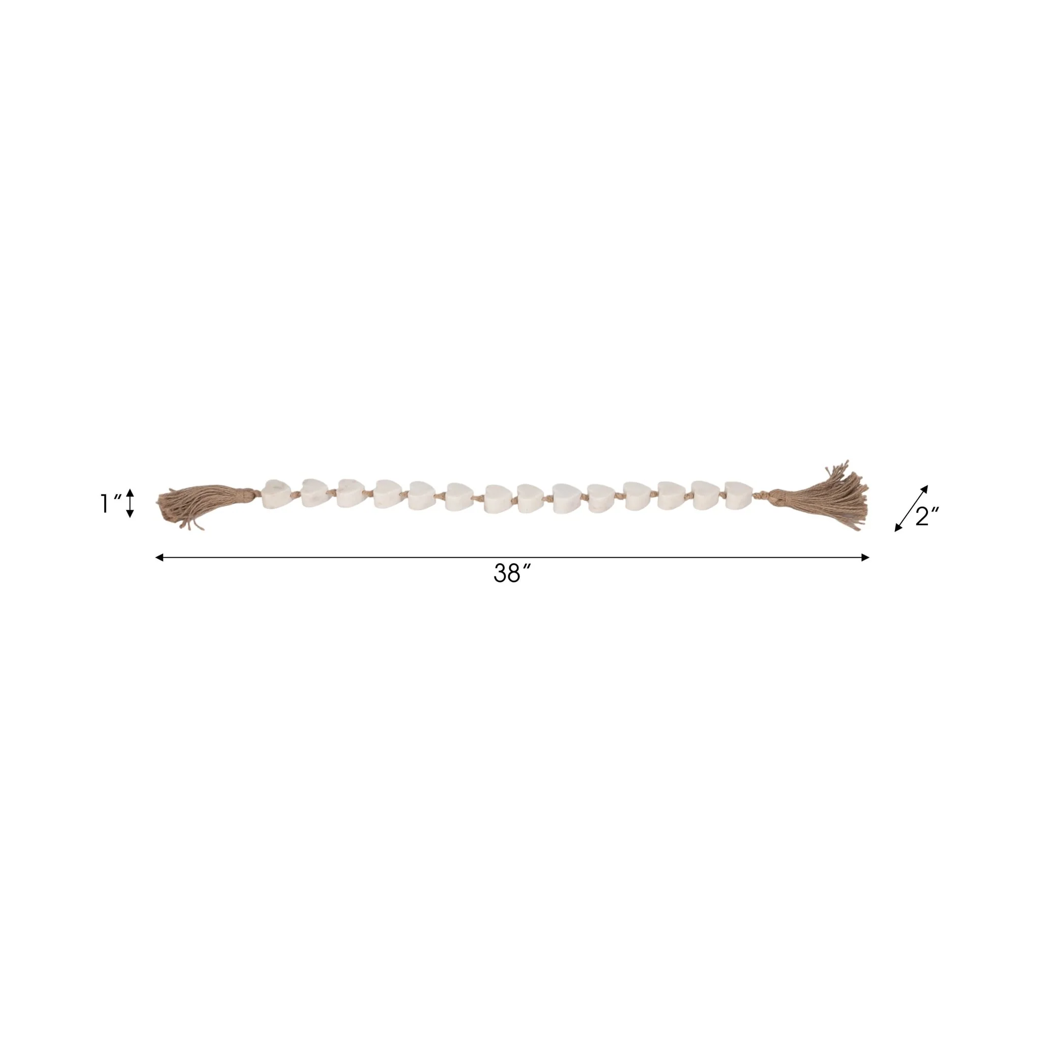 38" Marble Hearts Garland, White - Image 7