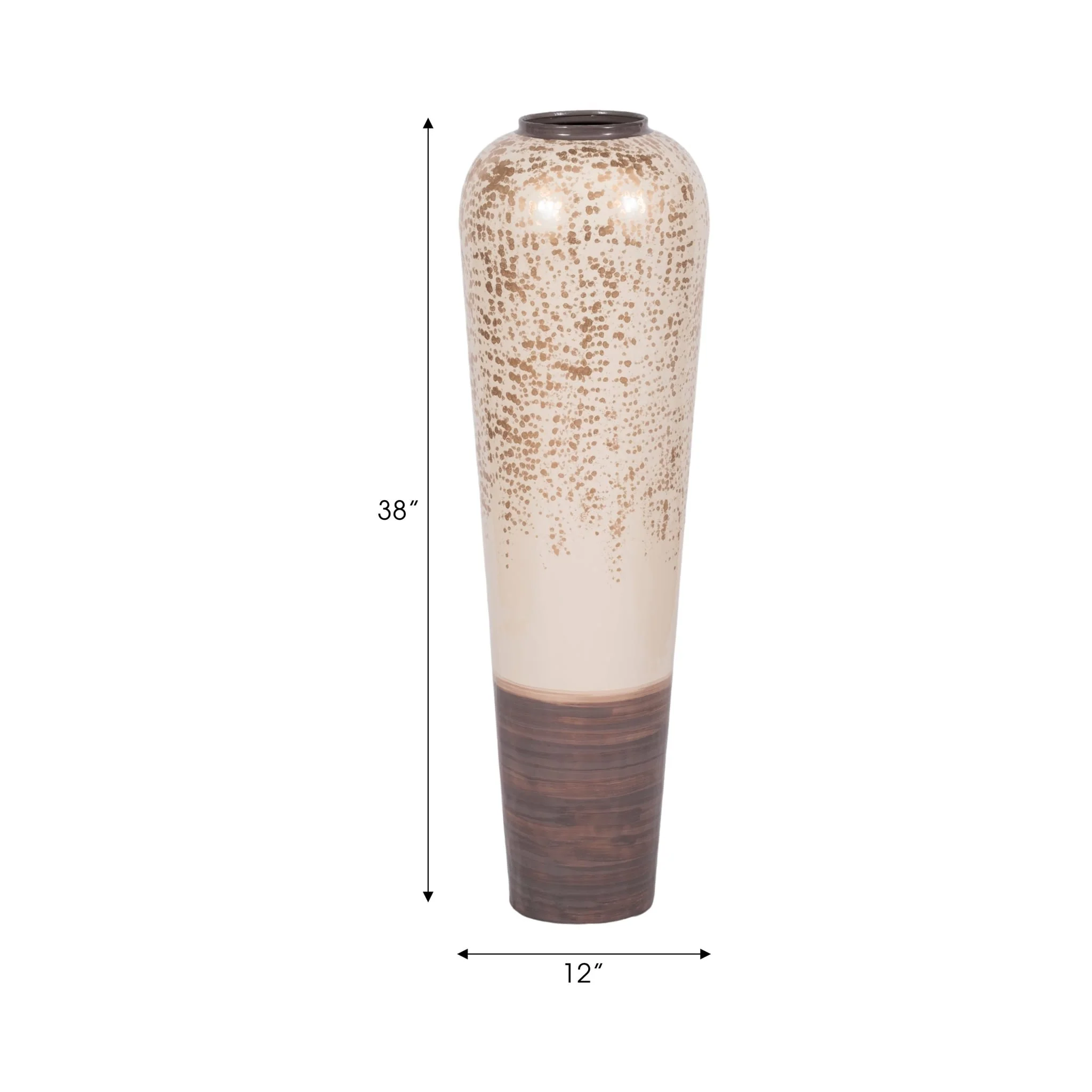 38" Opulence Metal Floor Vase, Grey Multi - Image 7
