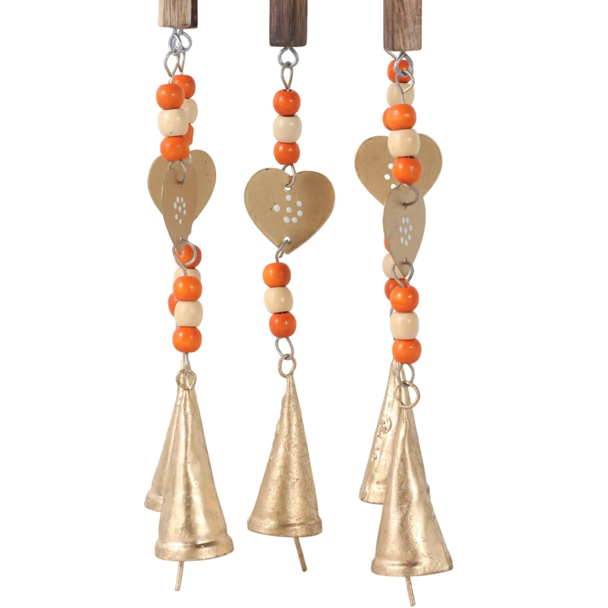 38x7" Hand Painted Birdhouse Chime, Brown - Image 6