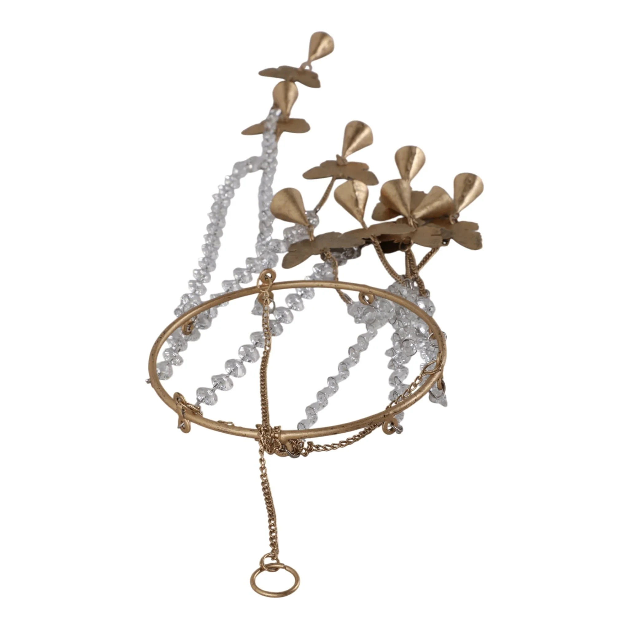 38x8" Butterflies And Crystals Chime, Clear/gold - Image 6