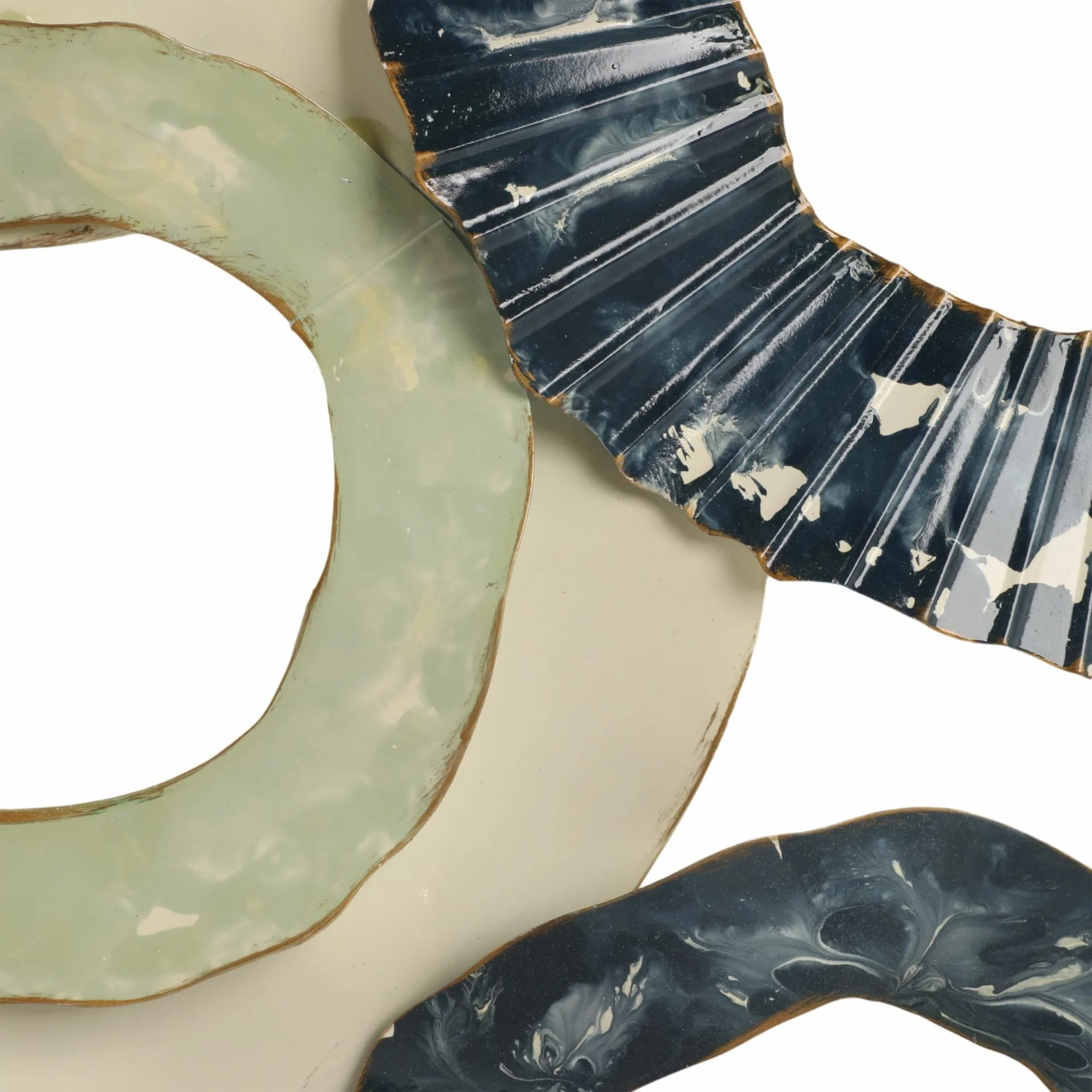 39" Open Cut Out Discs Metal Wall Decor, Multi - Image 4
