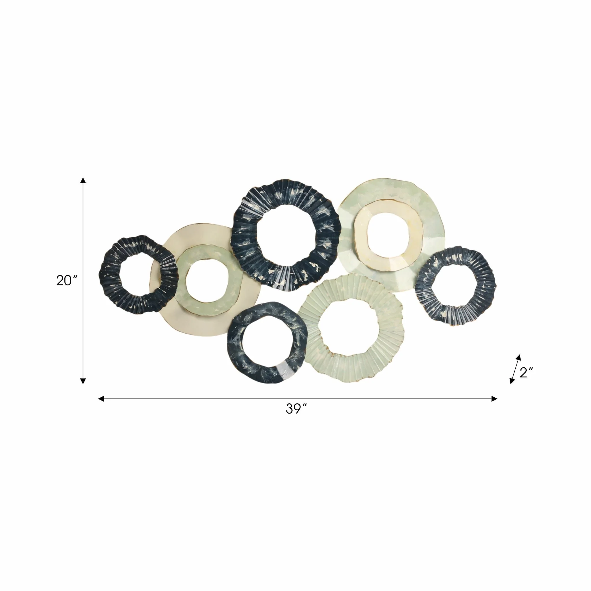 39" Open Cut Out Discs Metal Wall Decor, Multi - Image 7