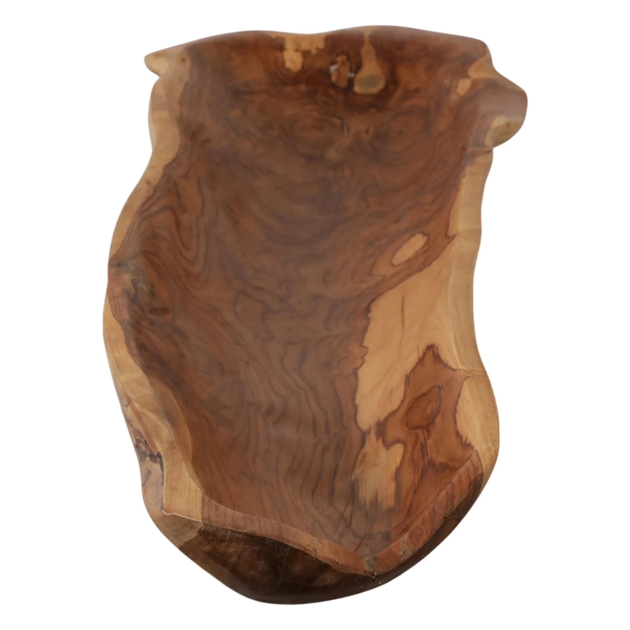 39" Teak Wood Long Bowl, Natural - Image 3