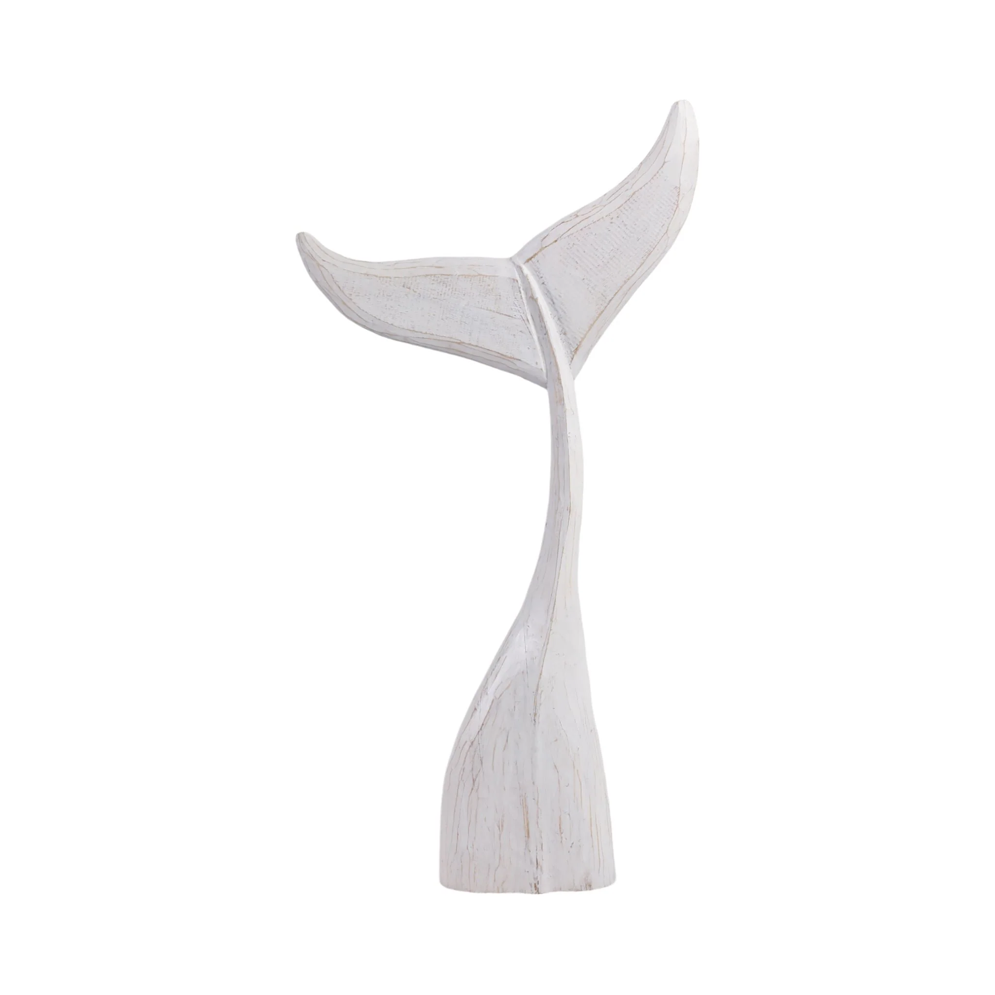 39" Wood Whale Tail Decor, Wht - Image 4