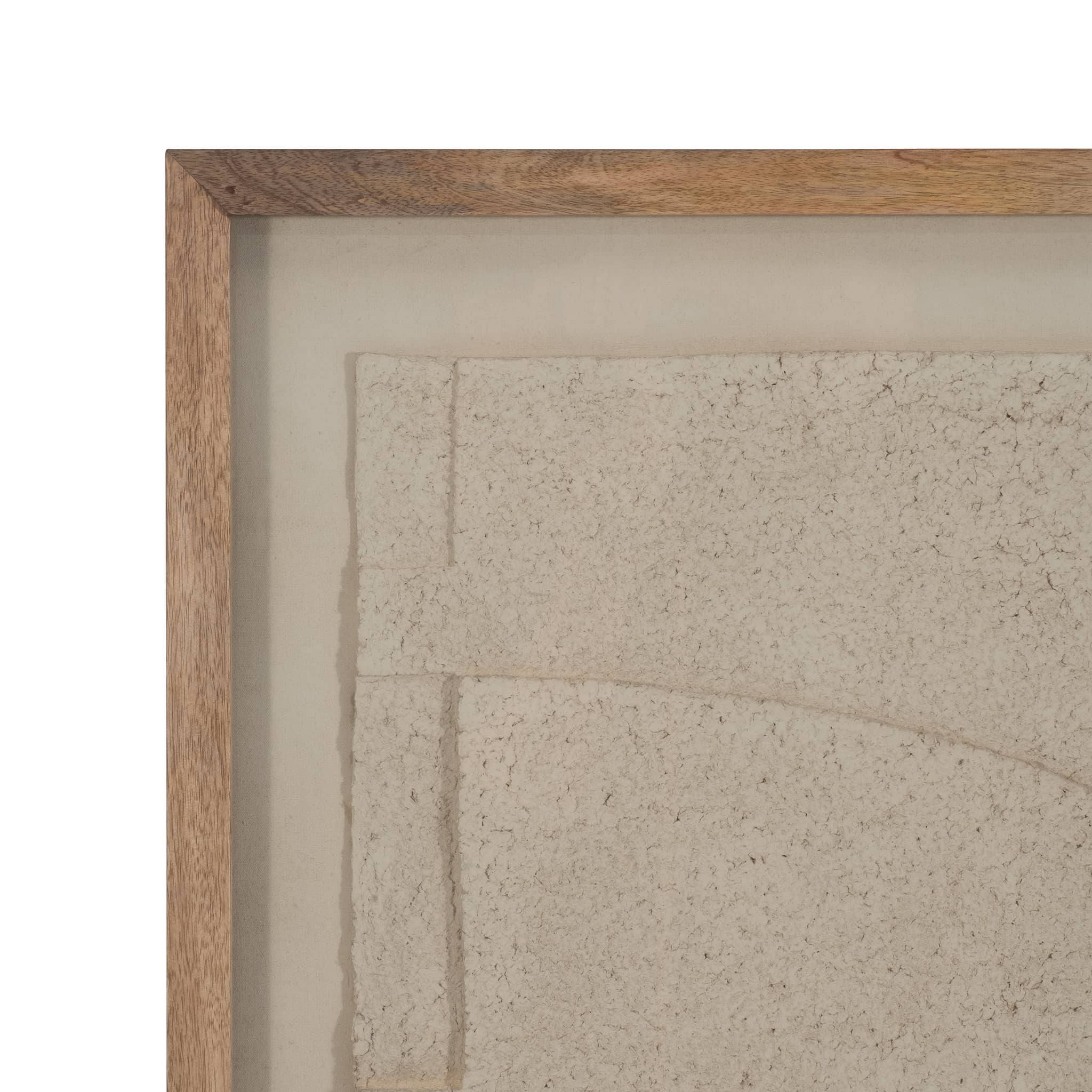 39x50 Paper Mache Wall Art Framed Glass, Off-white - Image 4