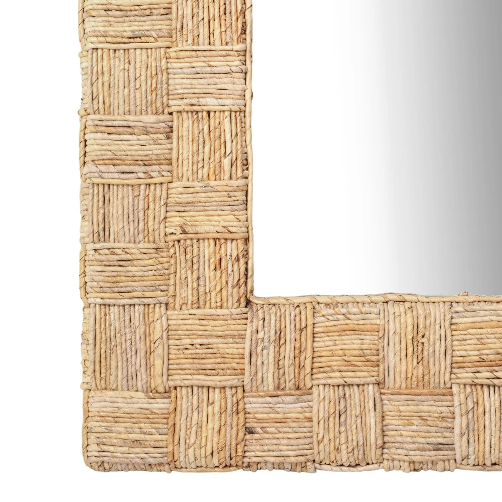 39"x79" Woven Abaca Leaner Mirror, Natural - Image 4