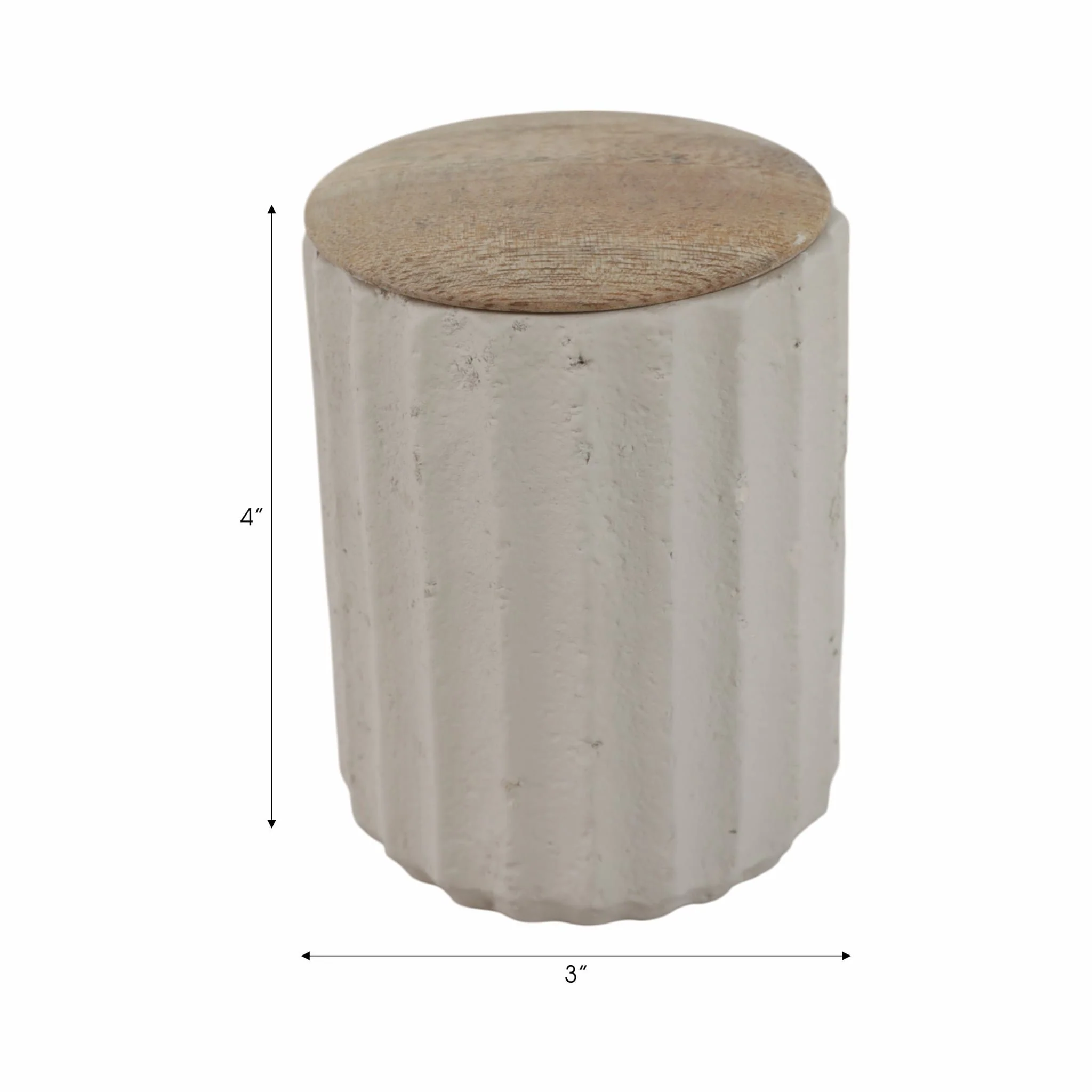 4" 6 Oz Euclyptus & Sage Ridged Cndle W/lid, Cream - Image 7