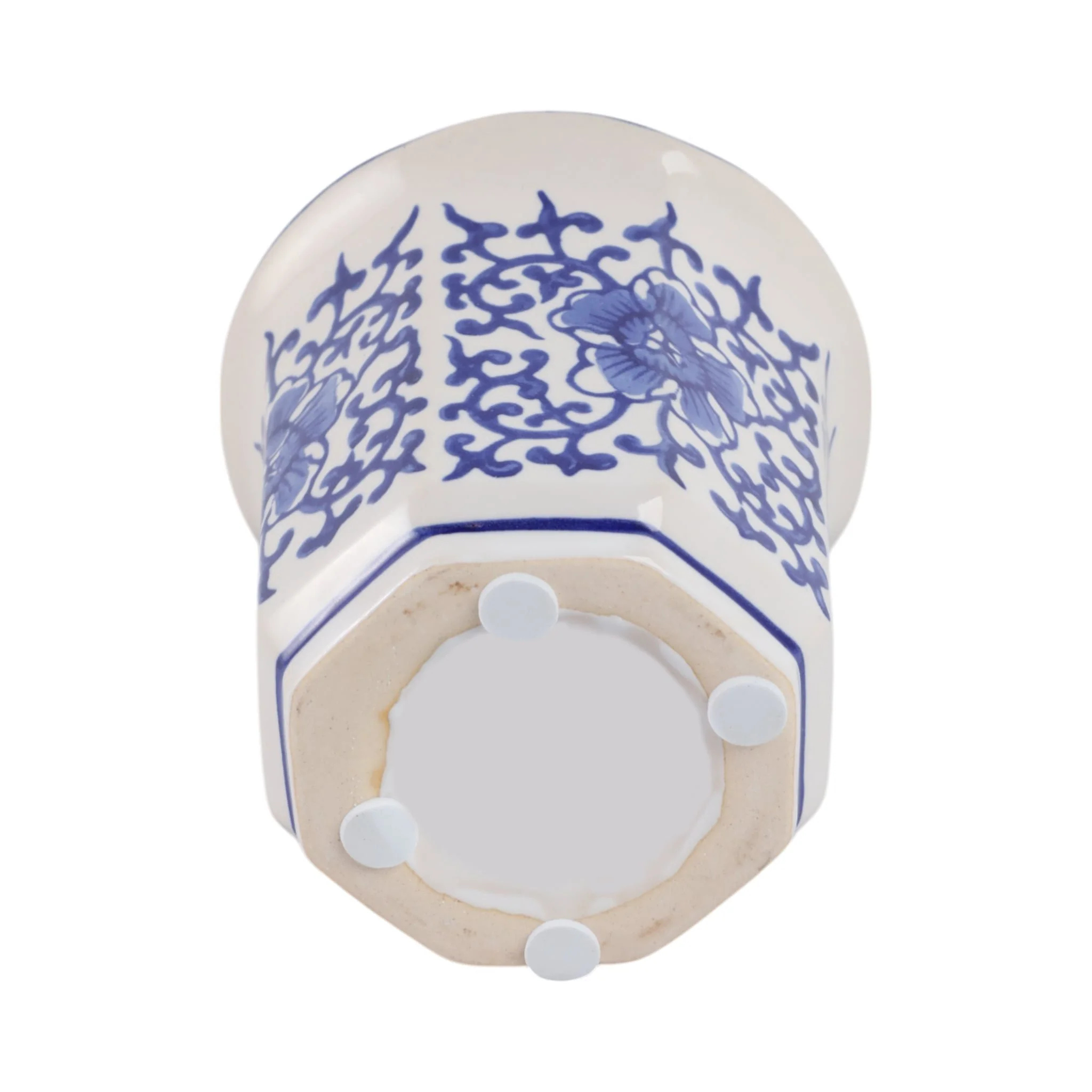 4", 6oz Fluted Chinoiserie Candle , Blue/white - Image 7
