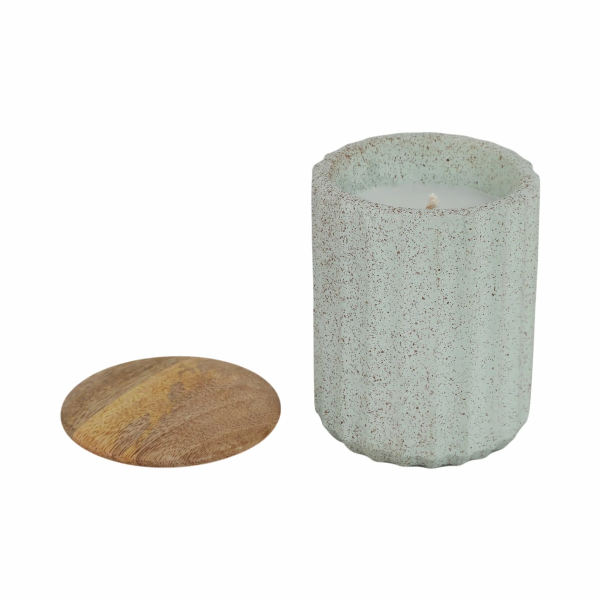 4" 6oz Wild Jasmine & Daisy Rdged Cndle W/lid,blu - Image 3