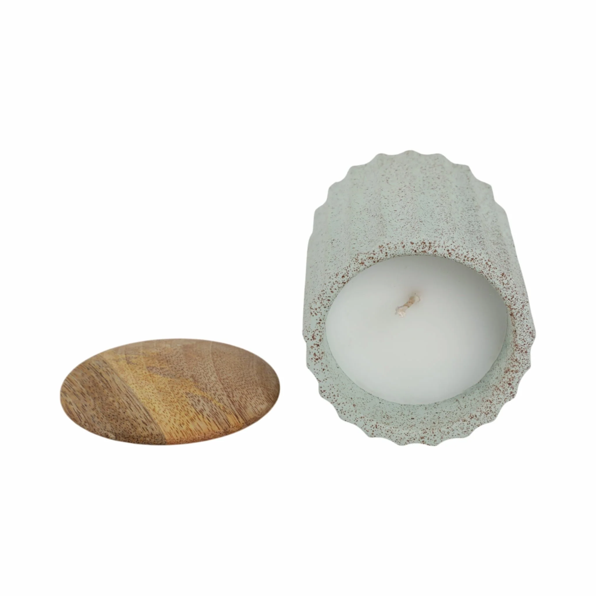 4" 6oz Wild Jasmine & Daisy Rdged Cndle W/lid,blu - Image 5