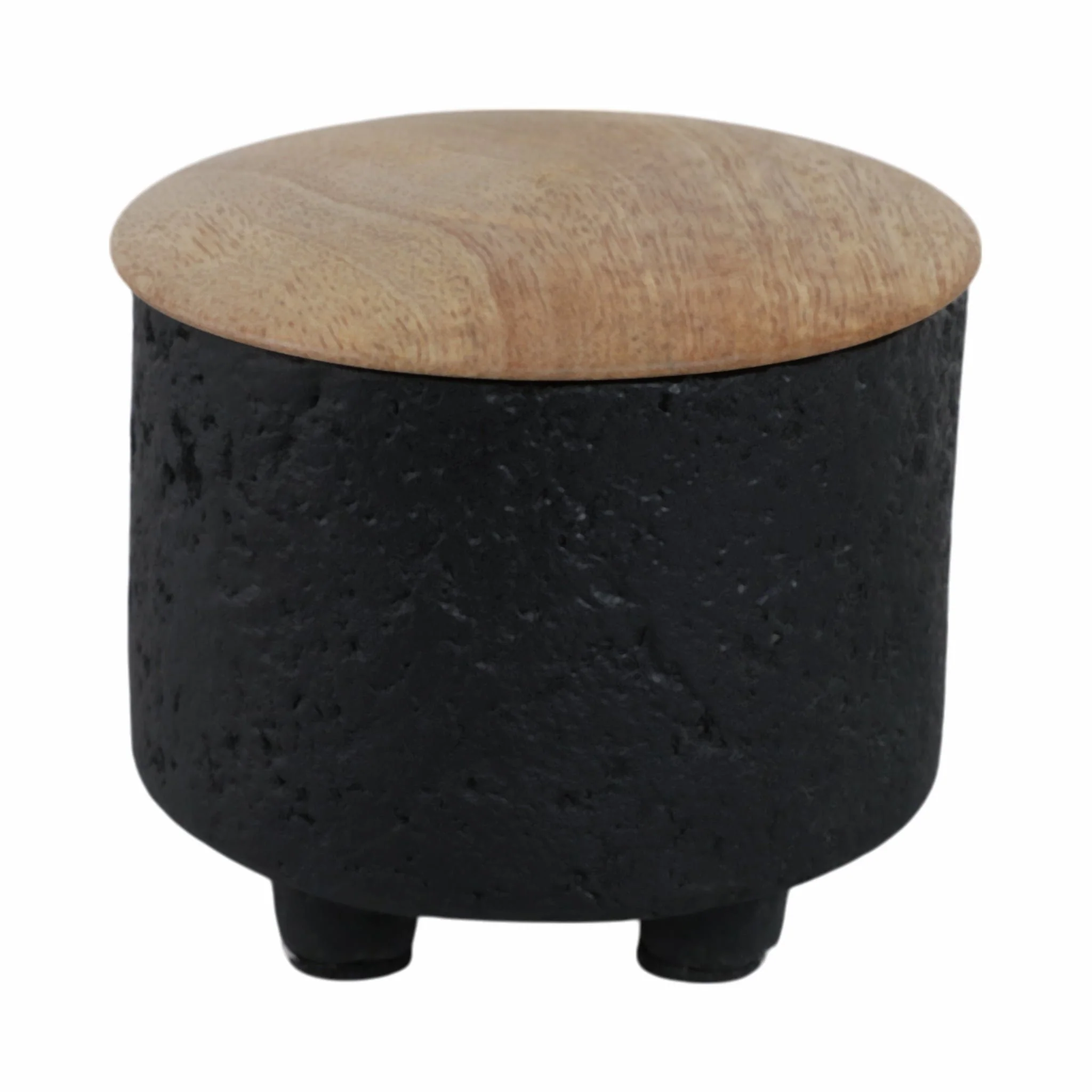 4" 7 Oz Balsam & Myrrh Footed Candle With Lid, Blk - Image 2