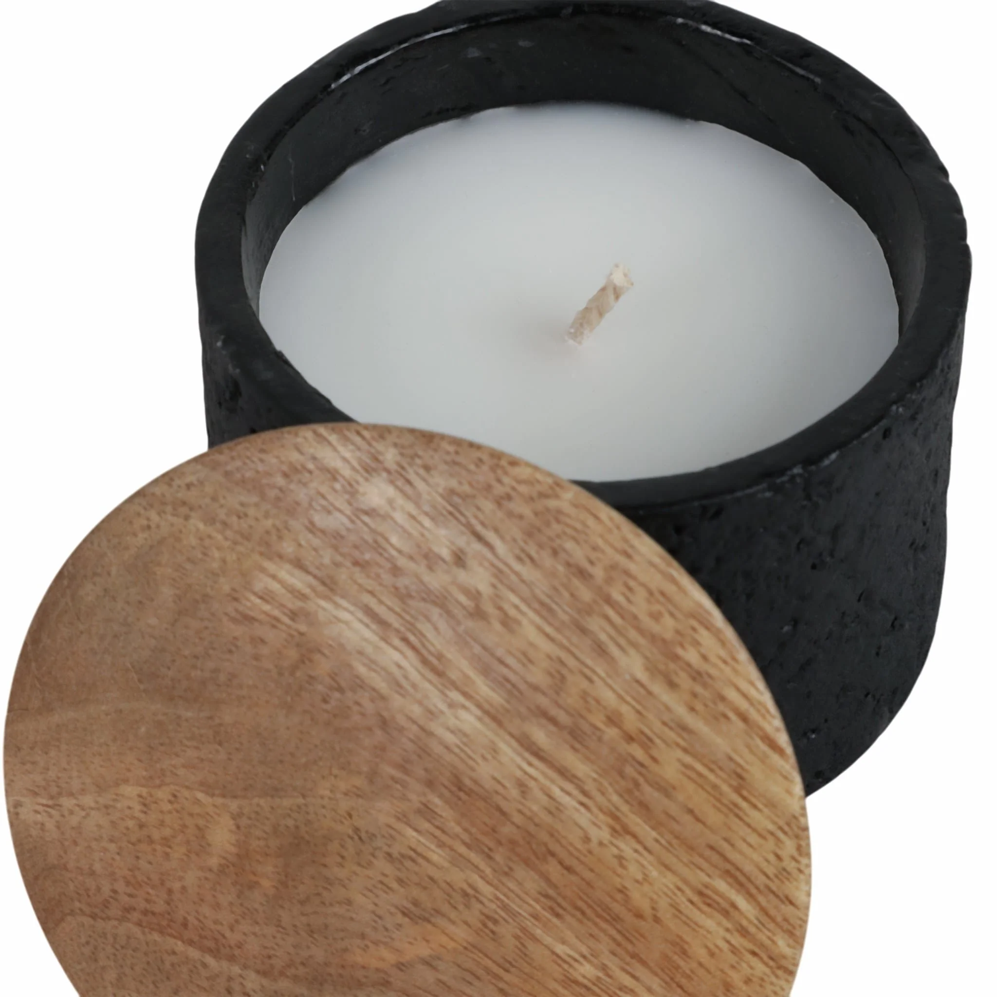 4" 7 Oz Balsam & Myrrh Footed Candle With Lid, Blk - Image 4