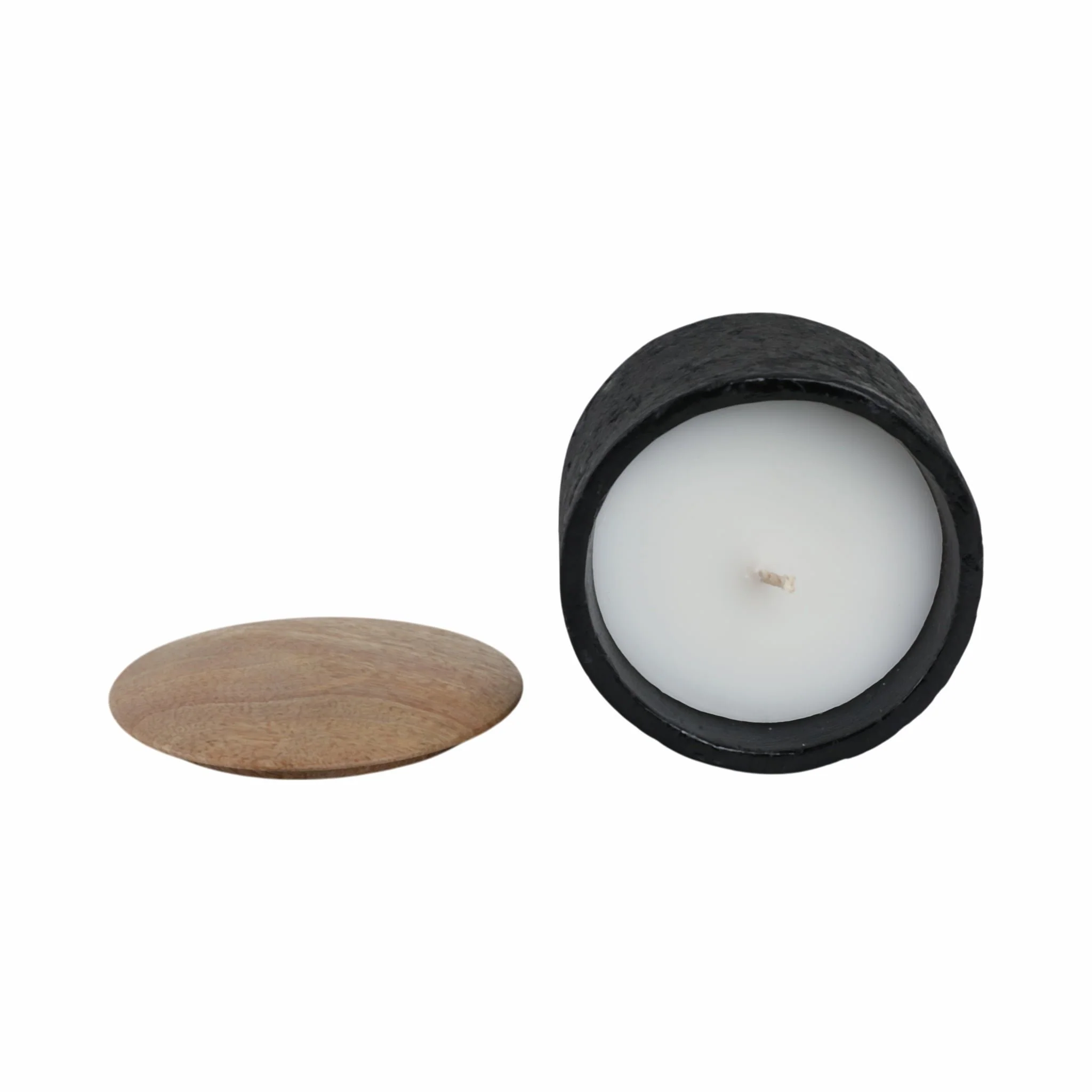 4" 7 Oz Balsam & Myrrh Footed Candle With Lid, Blk - Image 5