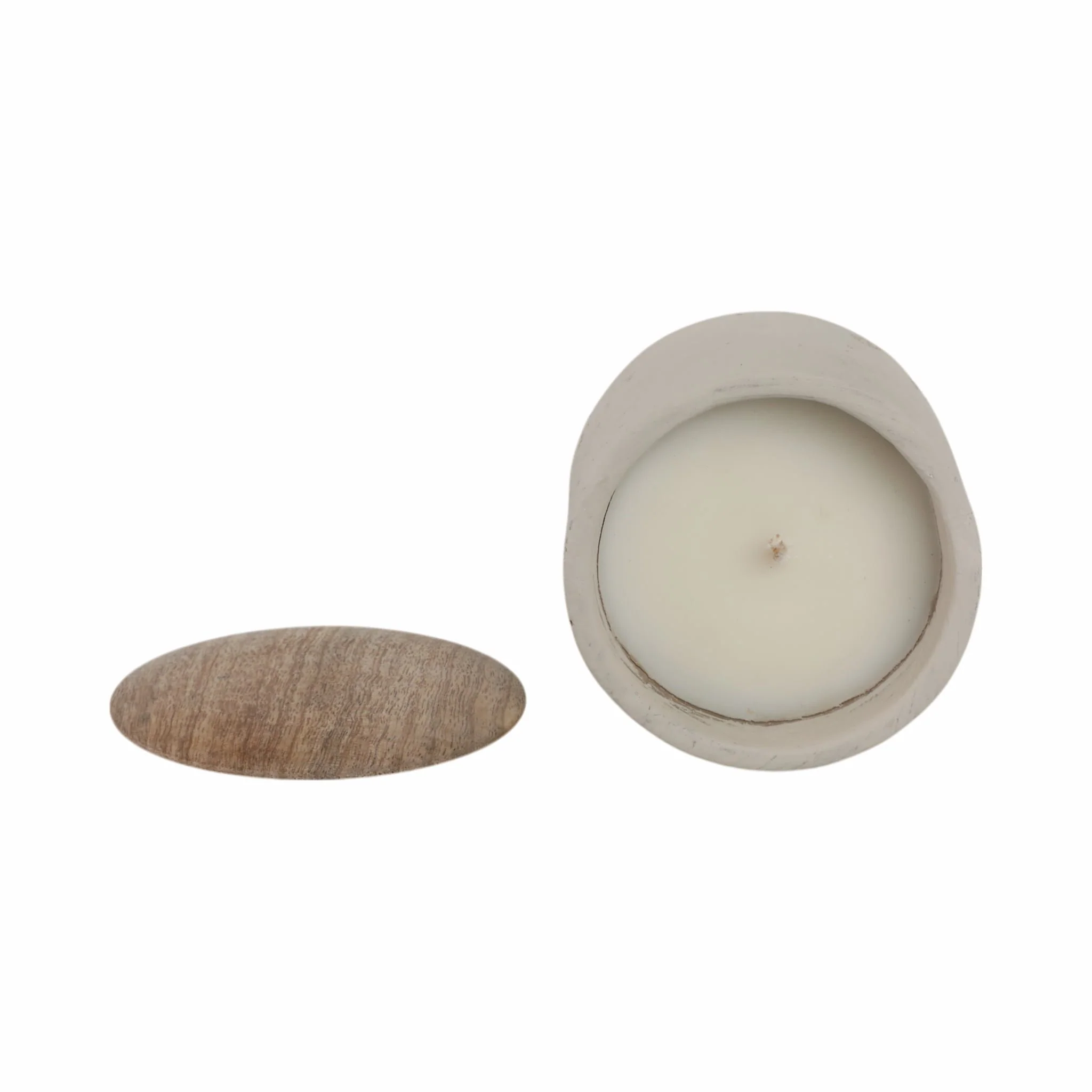 4" 7oz Euclyptus & Sage Footed Cndle W/lid, Cream - Image 4