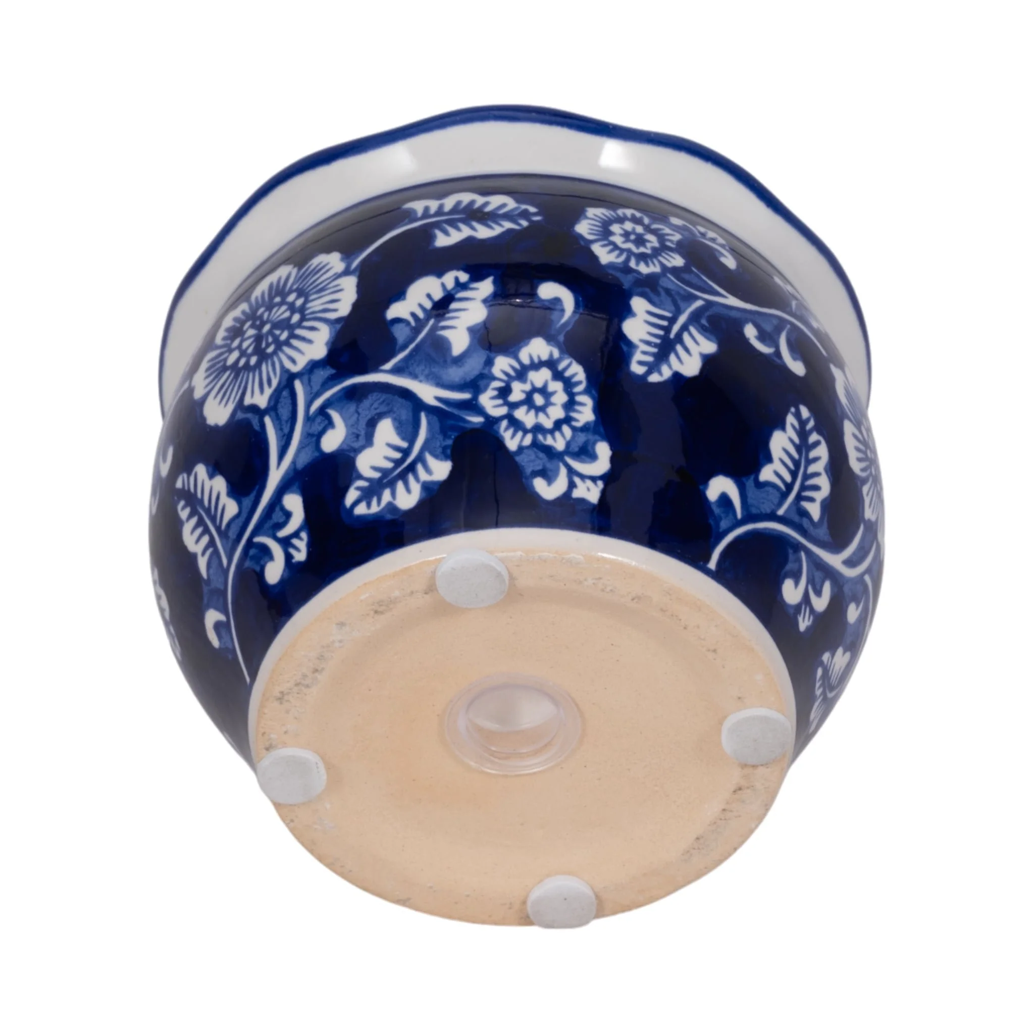 4", 7oz Round Chinoiserie Candle , Blue/white - Image 7