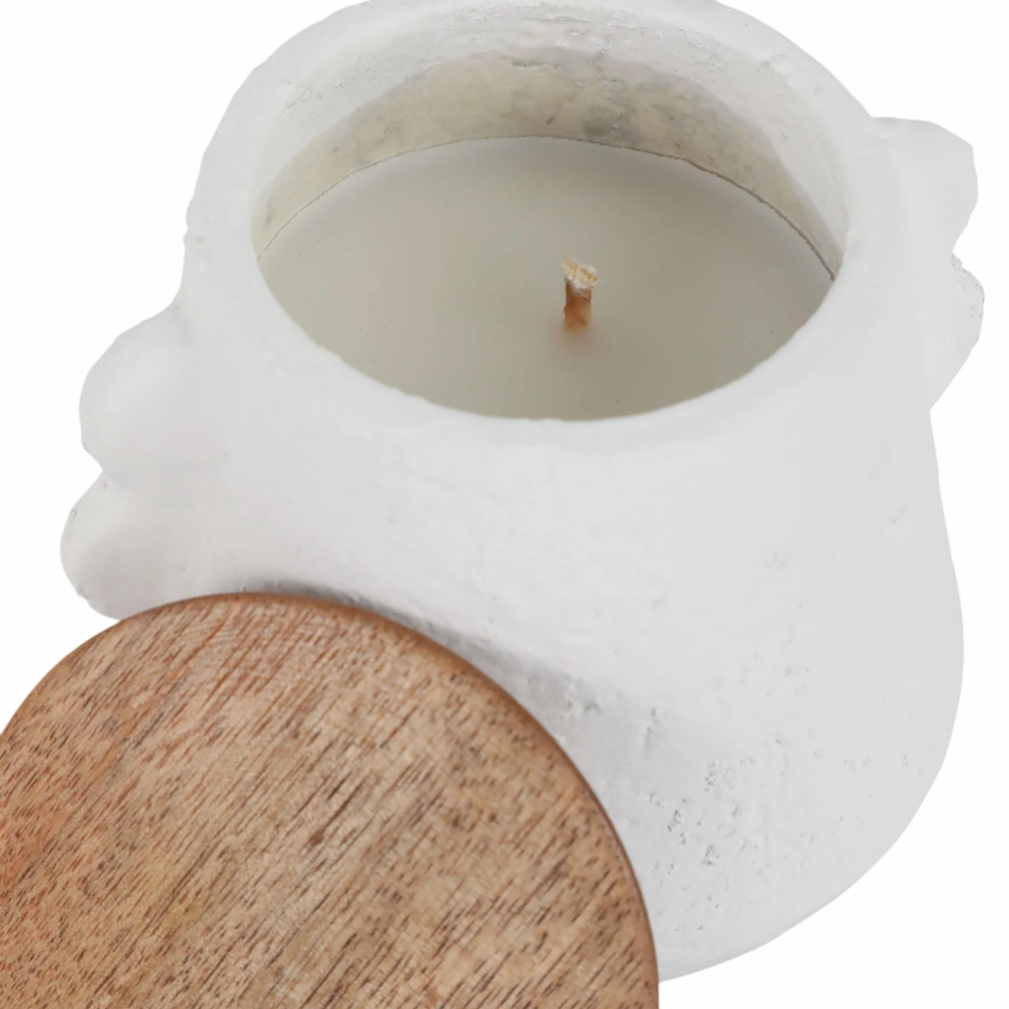 4" 8oz Eucalyptus & Sage Eared Cndle With Lid, Wht - Image 3