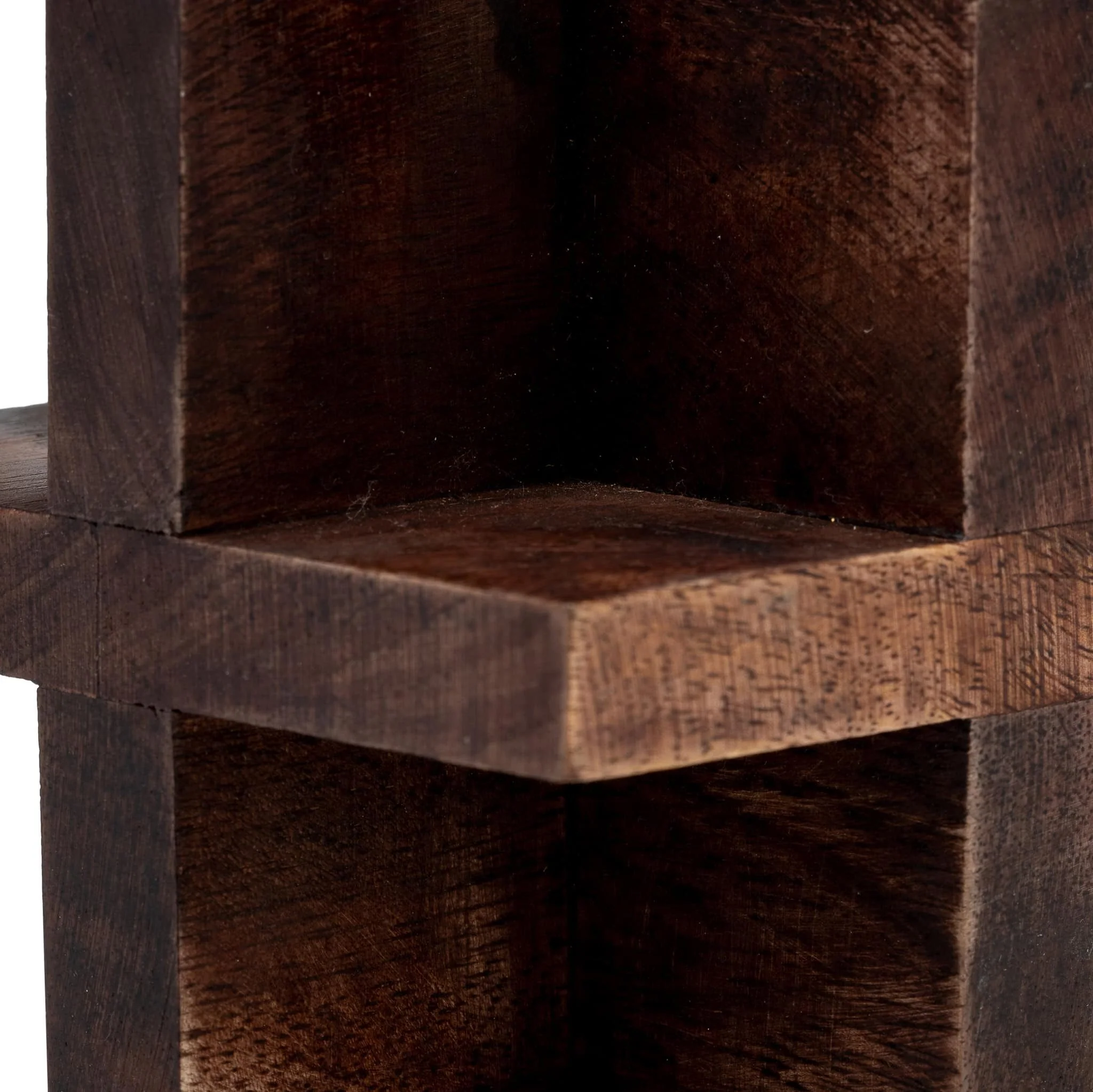 4", Cross Wooden Orb, Brown - Image 4
