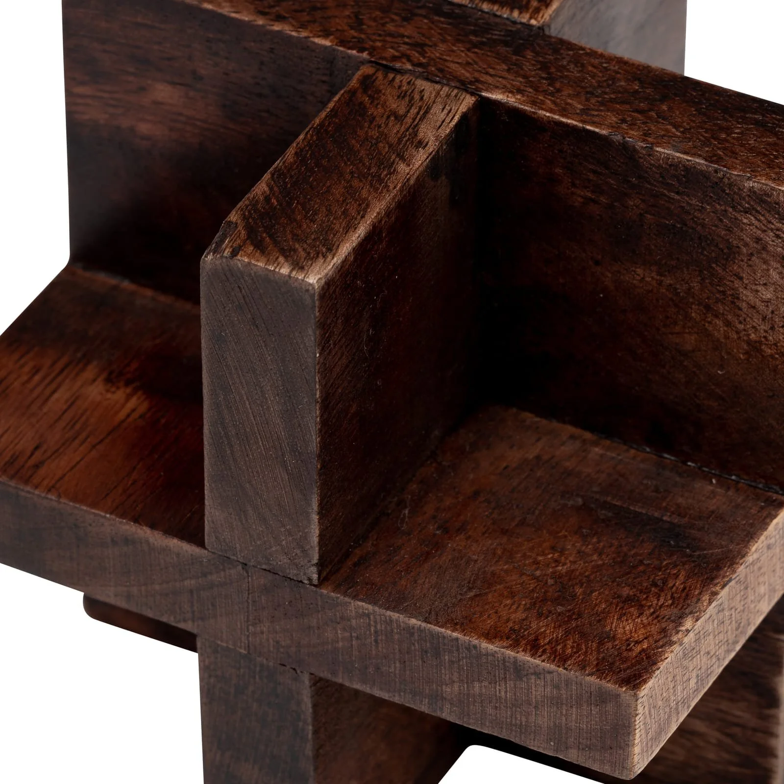 4", Cross Wooden Orb, Brown - Image 5
