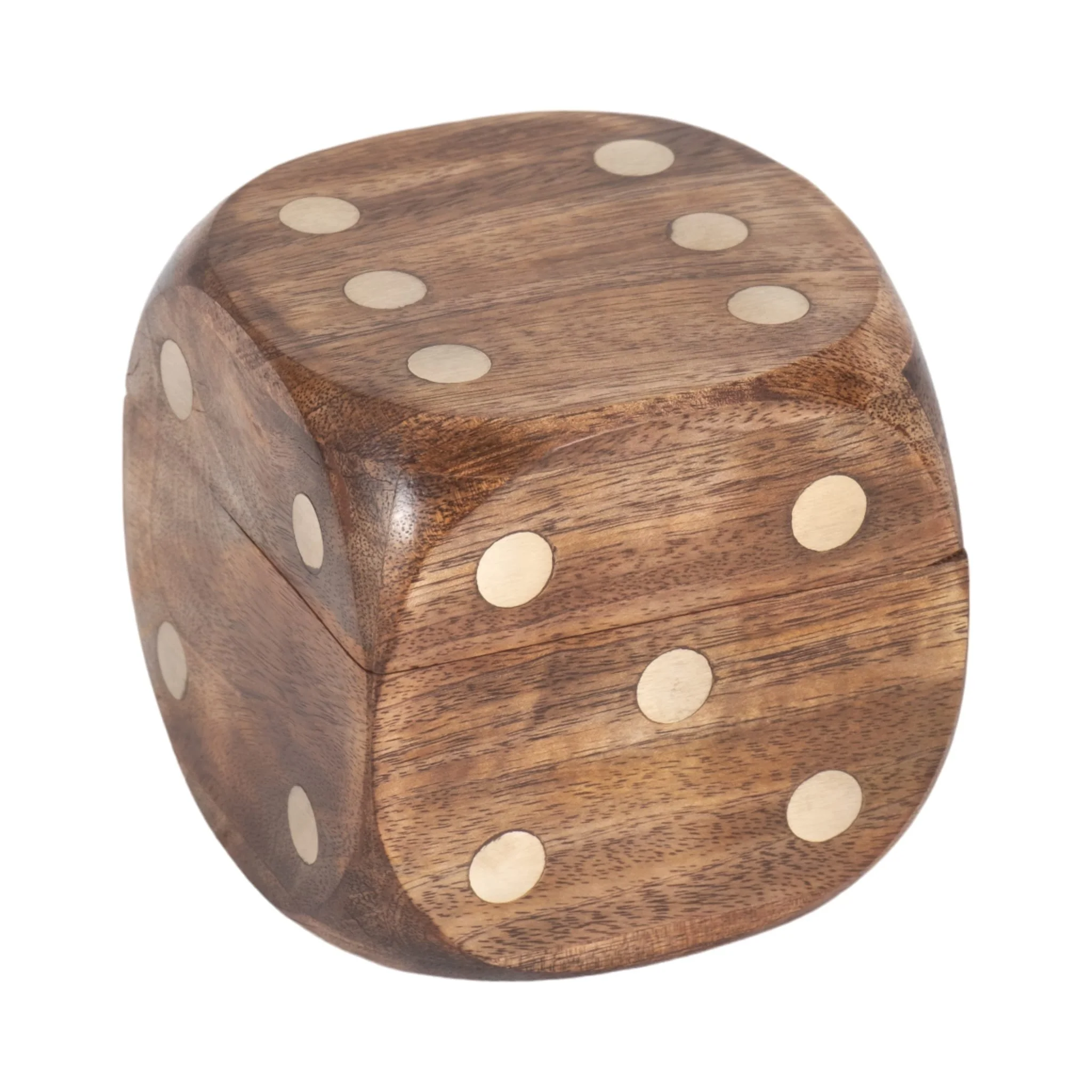 4" Dice Box With Dice Inside, Brown - Image 3