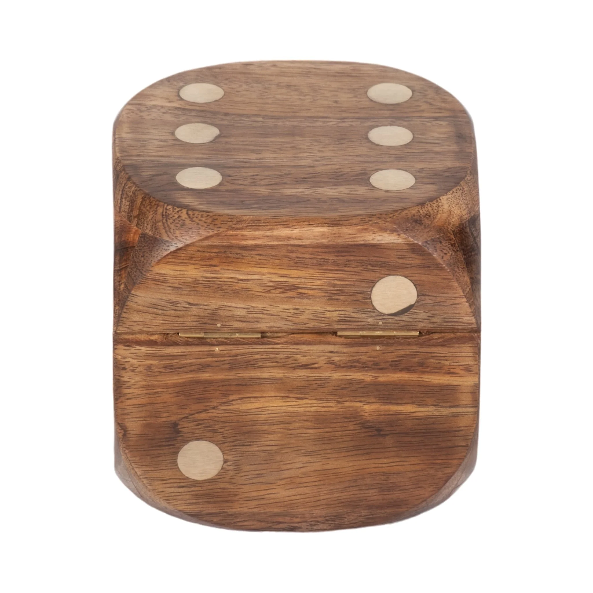 4" Dice Box With Dice Inside, Brown - Image 5