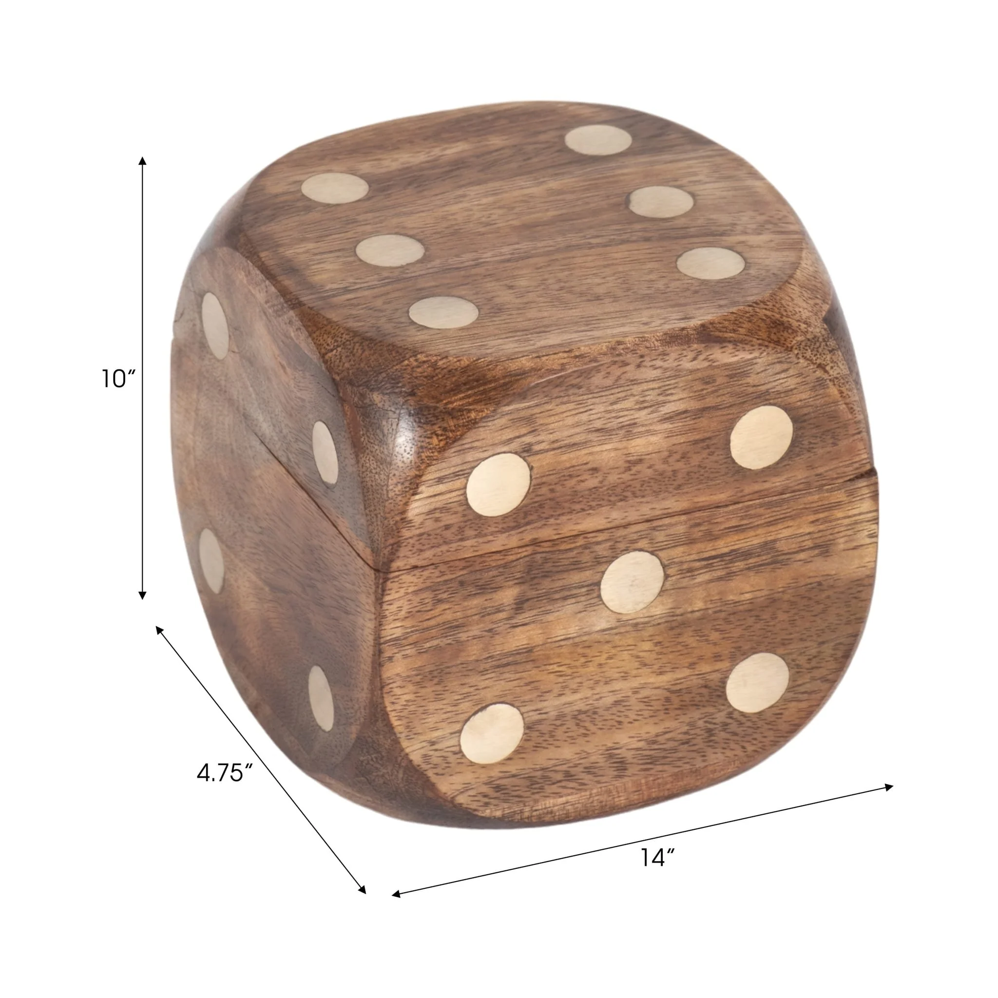 4" Dice Box With Dice Inside, Brown - Image 9