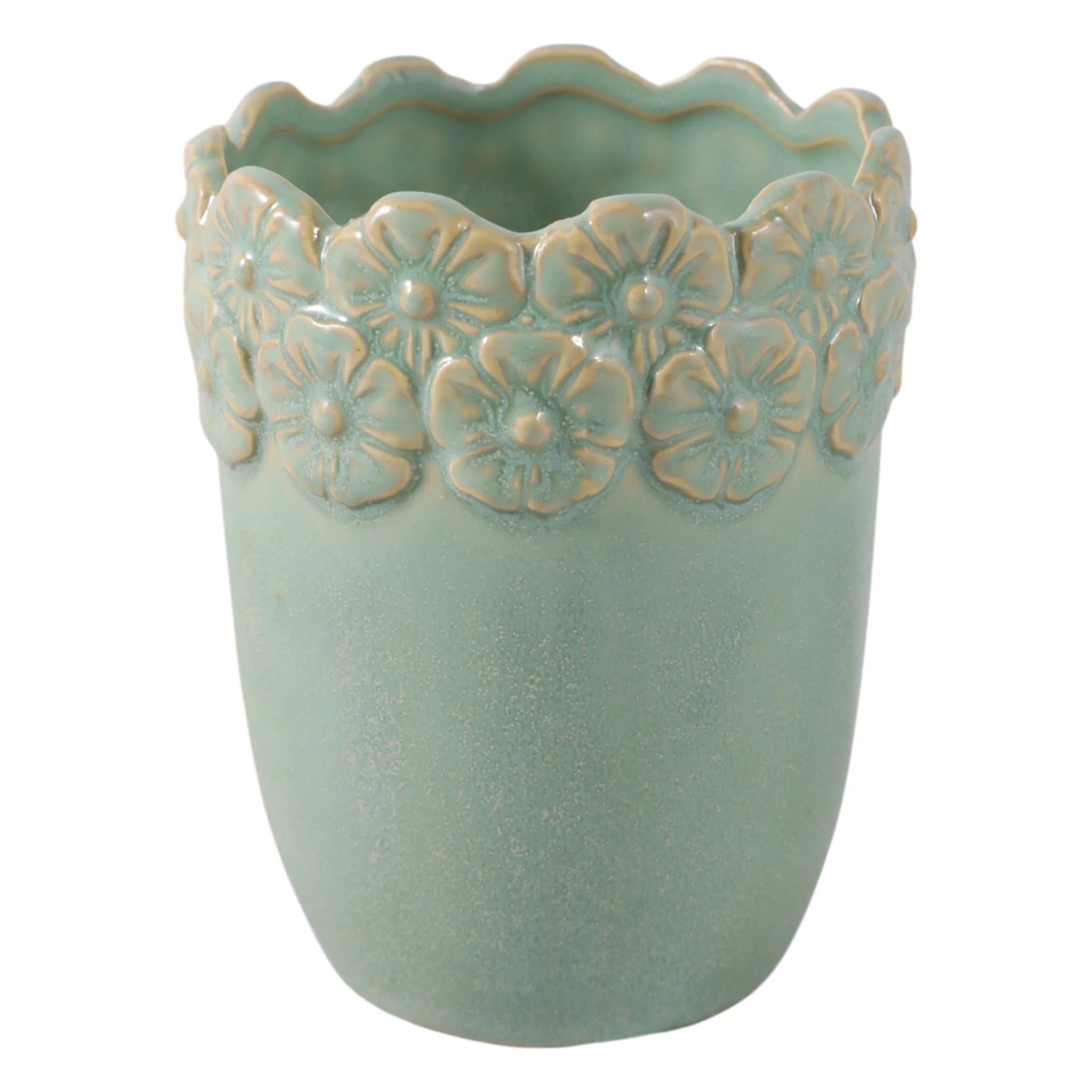 4" Flower Border Pencil Cup, Green - Image 4