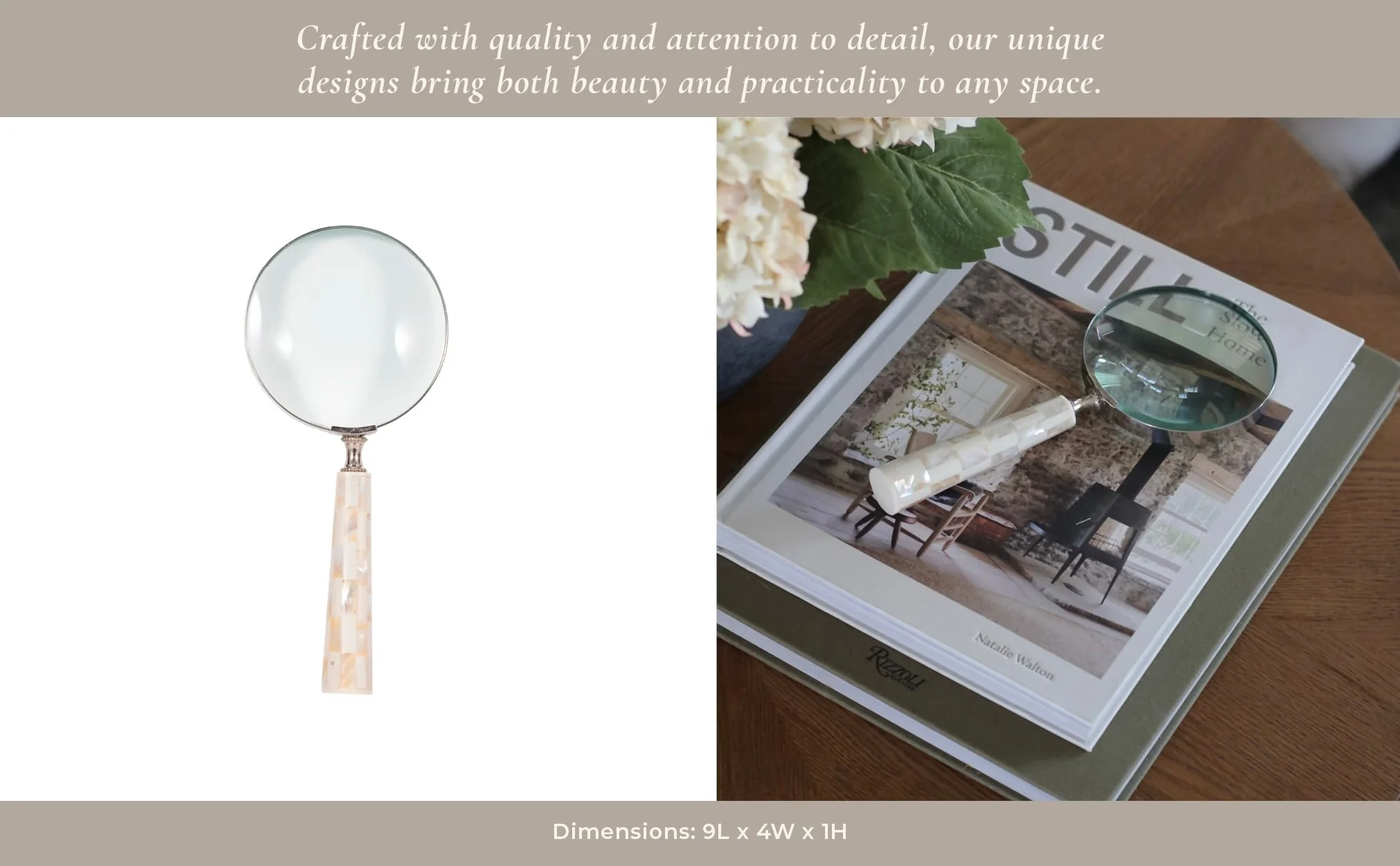 4" Mop Handle Magnifying Glass, Ivory - Image 12