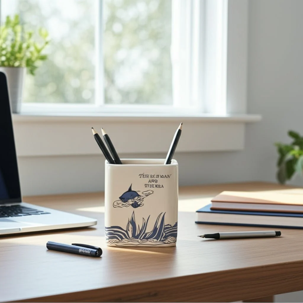 4" Nautical Adventure Books Pencil Cup, Blue - Image 12