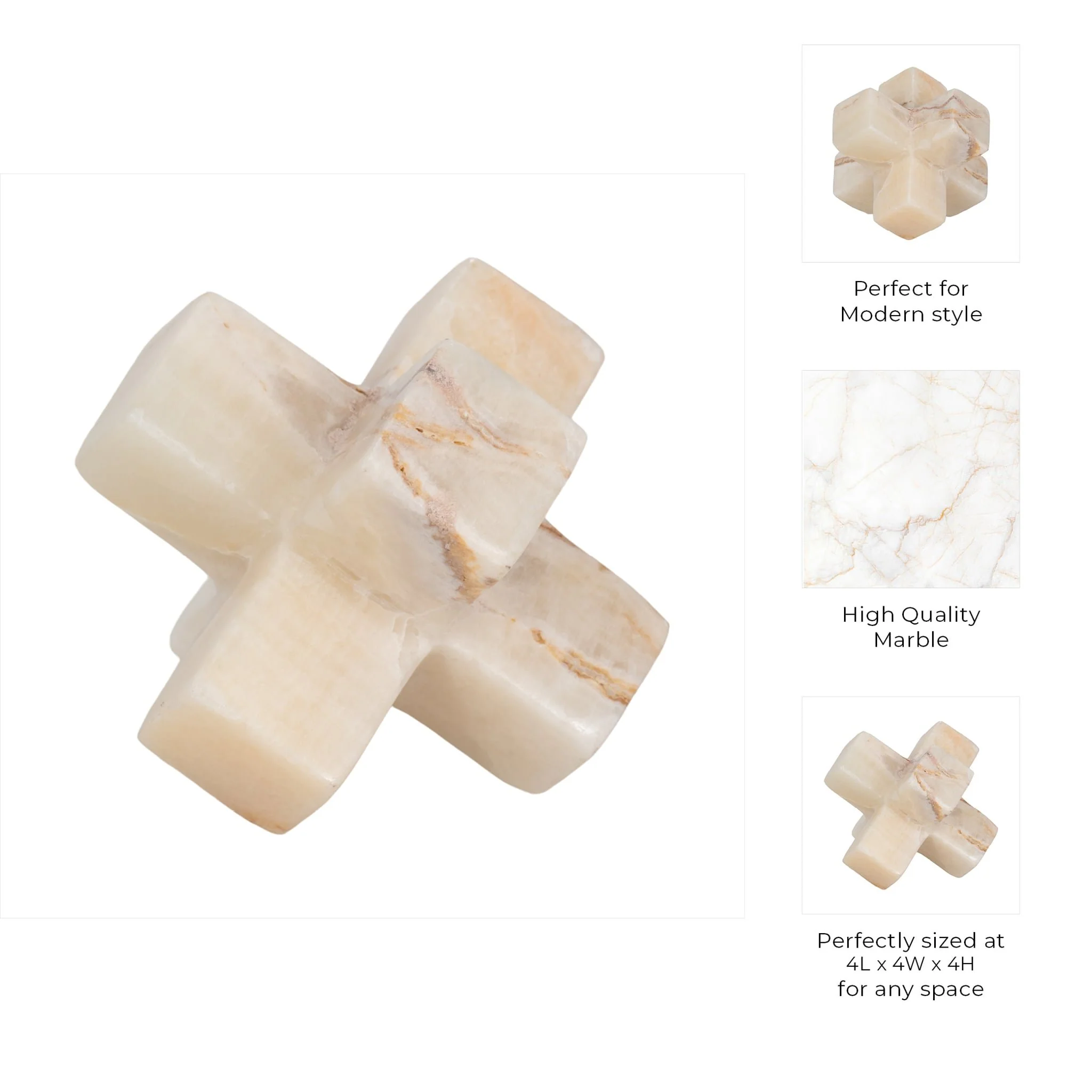 4" Onyx Marble Jack, Ivory - Image 9