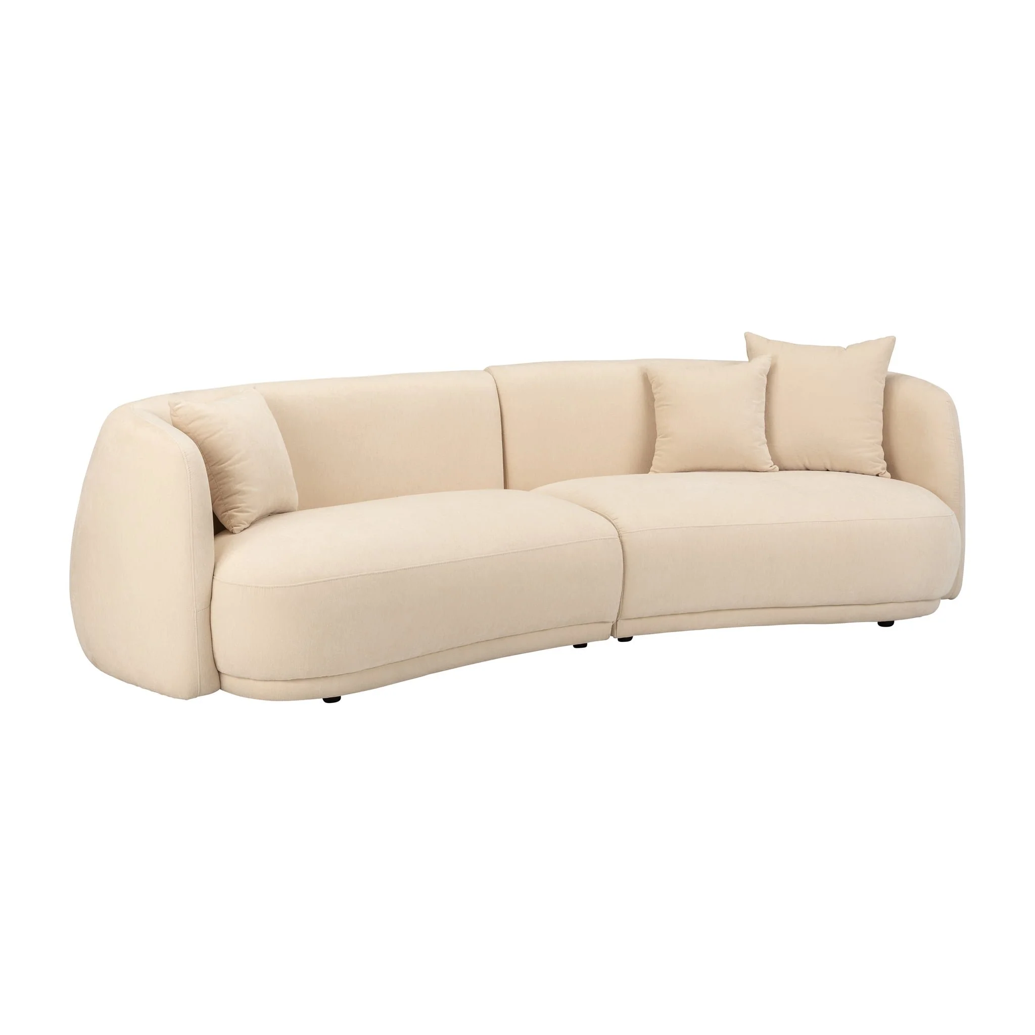 4-seat Curved Sofa, Ivory/beige 2boxes - Image 2