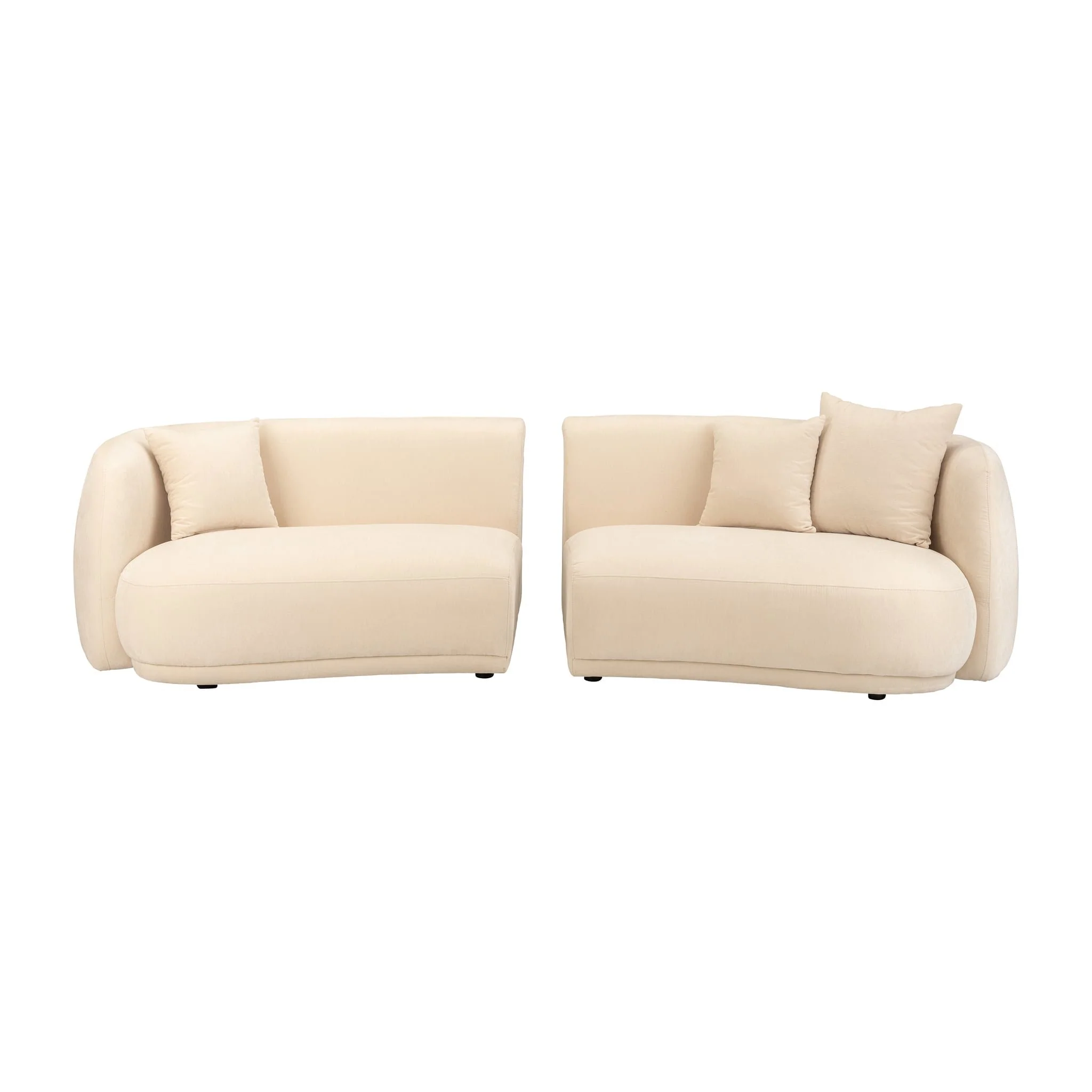 4-seat Curved Sofa, Ivory/beige 2boxes - Image 5