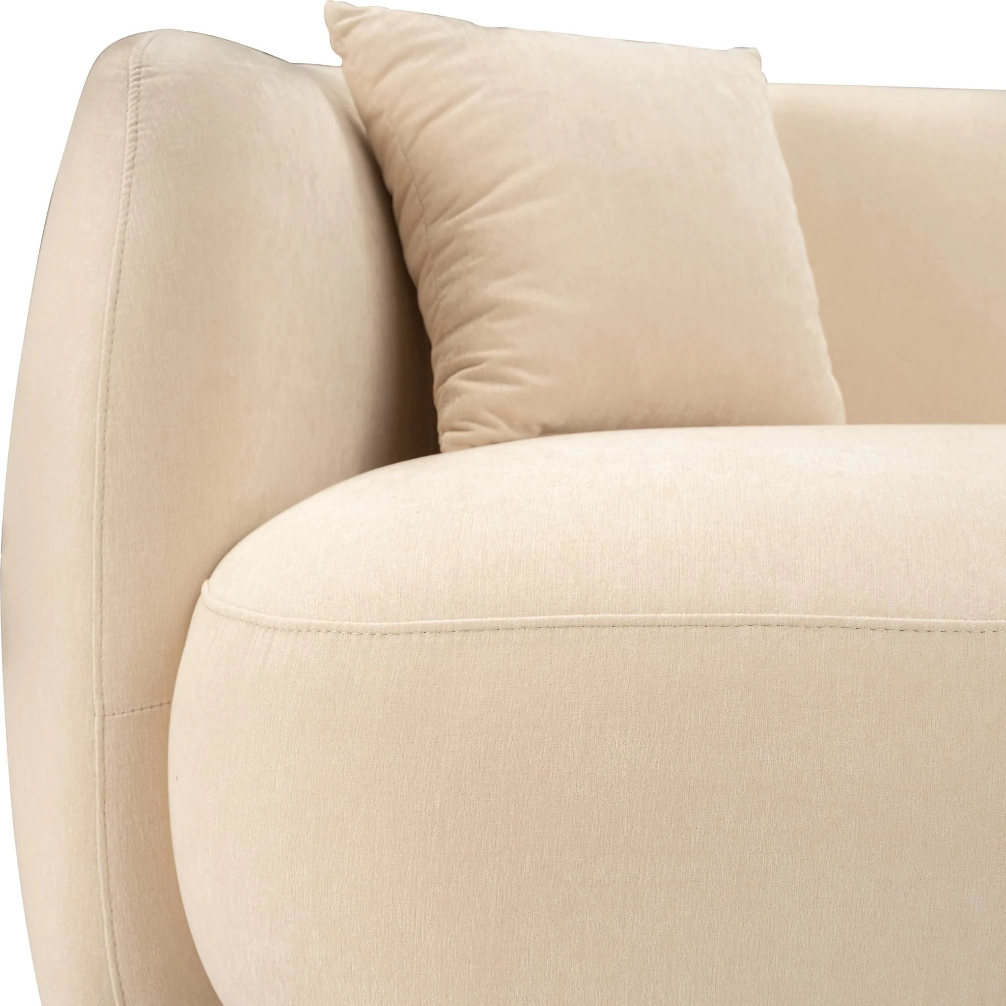 4-seat Curved Sofa, Ivory/beige 2boxes - Image 8