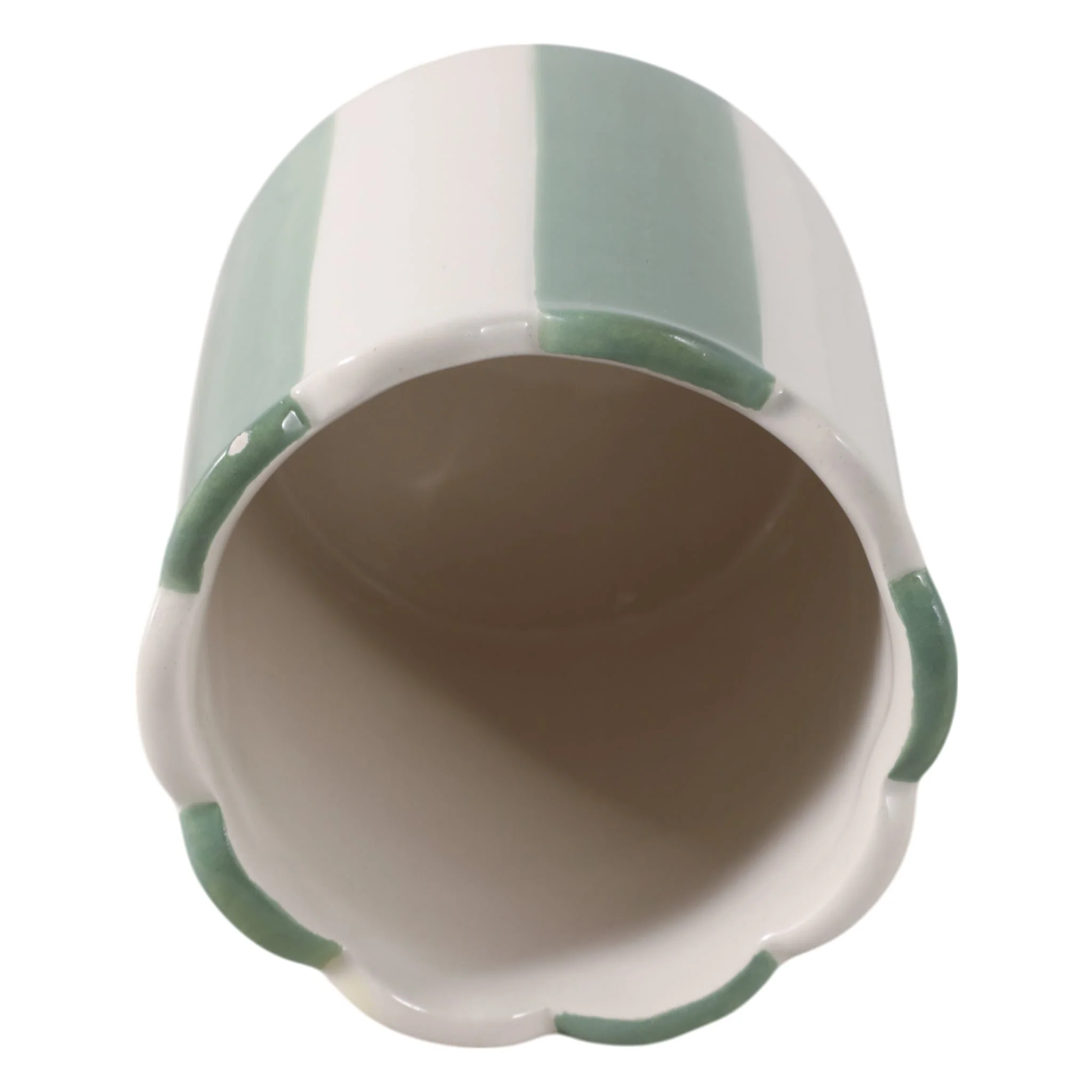4" Striped Pencil Cup, Green/ivory - Image 6