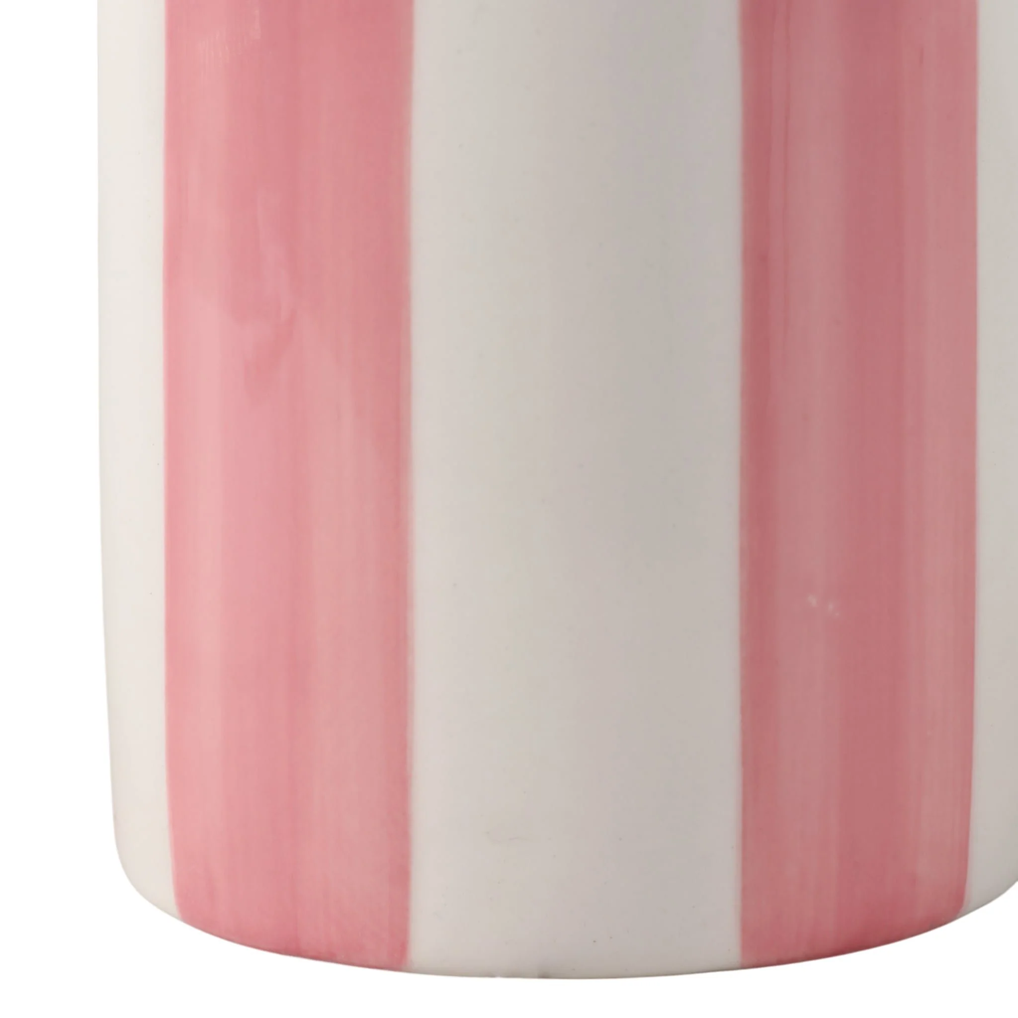 4" Striped Pencil Cup, Pink/ivory - Image 5