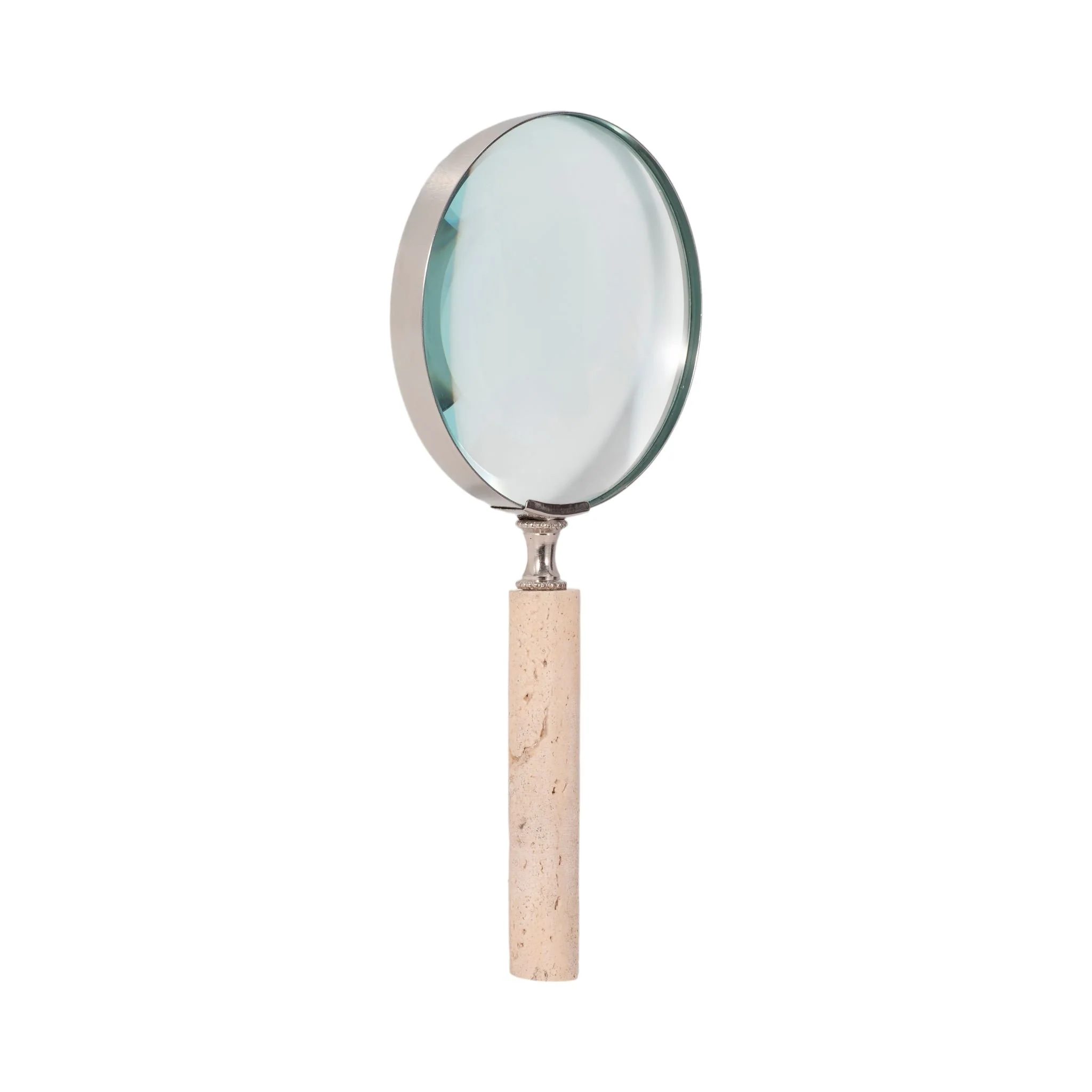4" Travertine Handle Magnifying Glass, Tan - Image 2