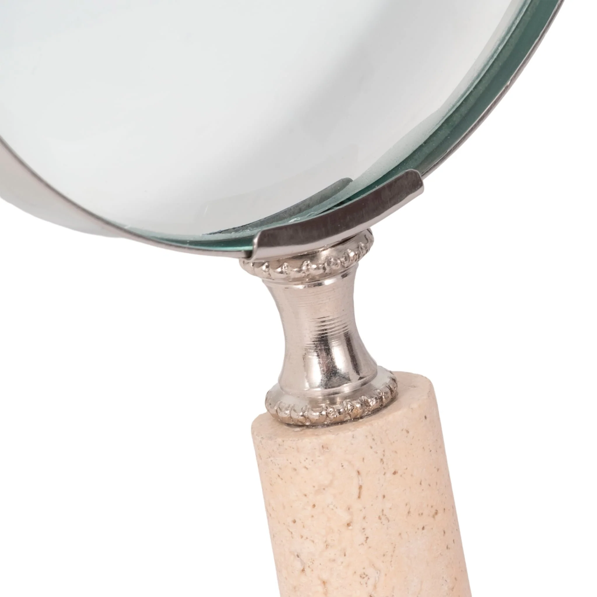 4" Travertine Handle Magnifying Glass, Tan - Image 4