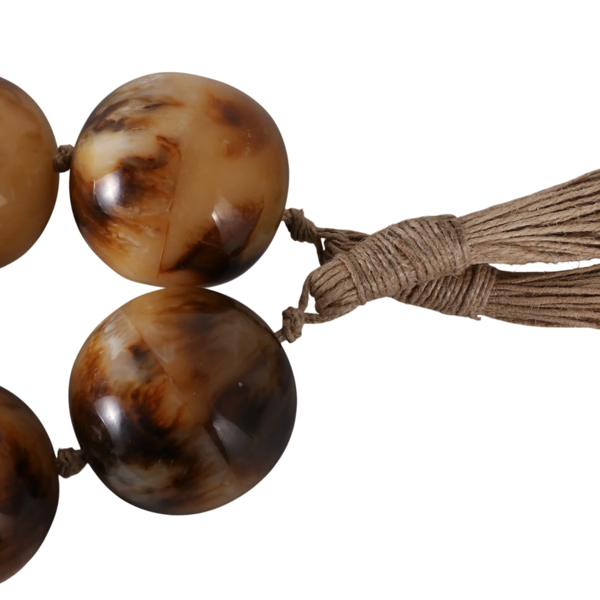 40" Swirled 2" Resin Beaded Garland, Brown - Image 6