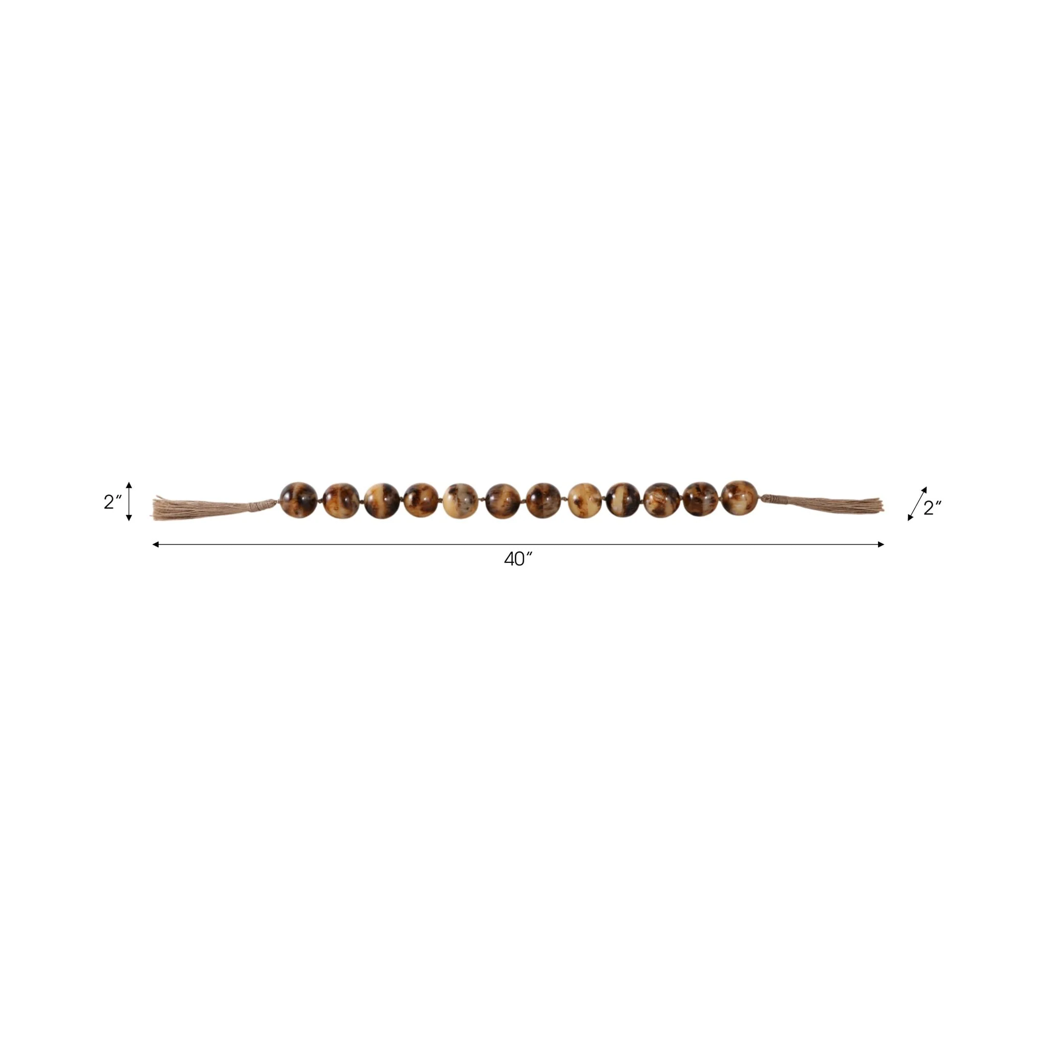 40" Swirled 2" Resin Beaded Garland, Brown - Image 8