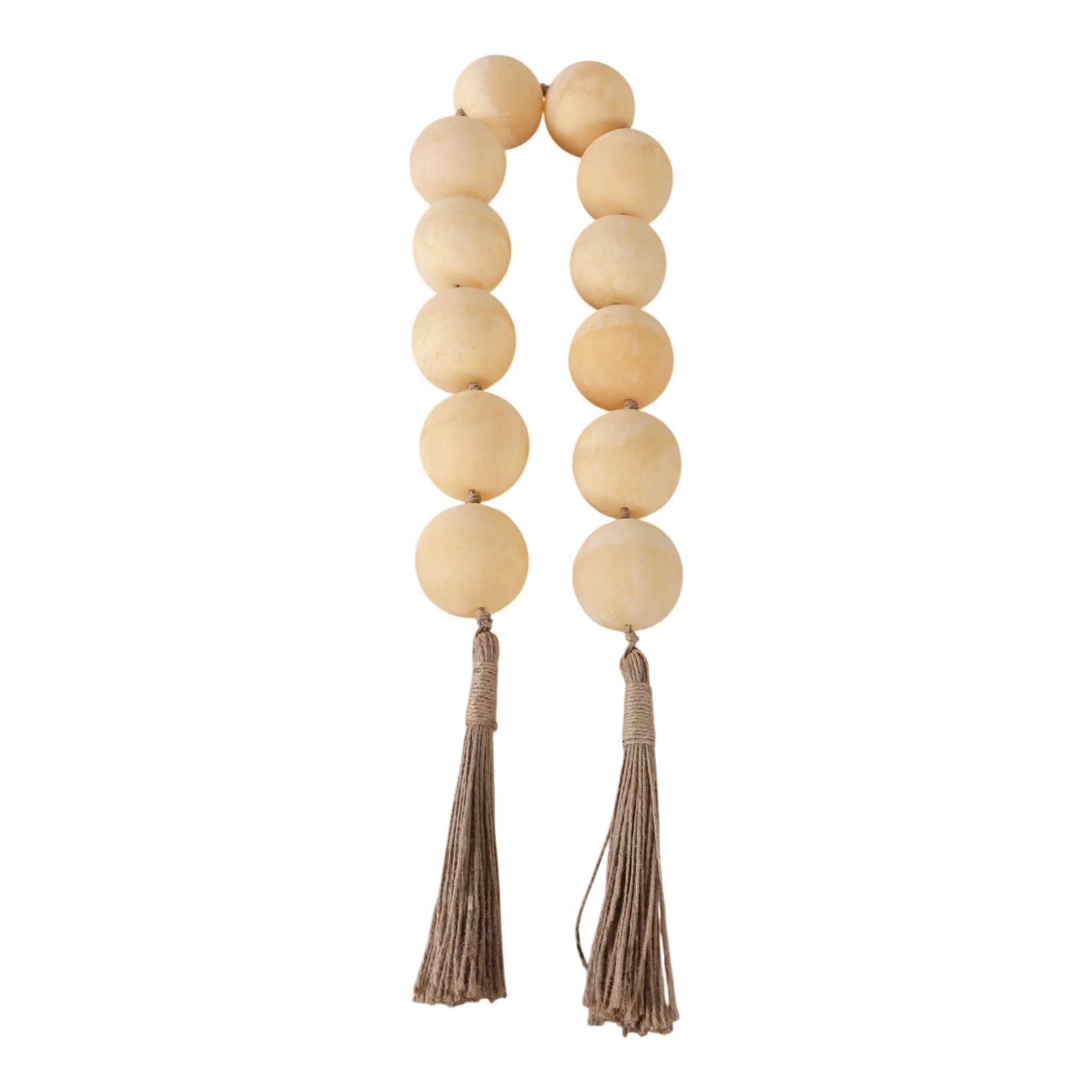 40" Swirled 2" Resin Beaded Garland, Ivory - Image 3