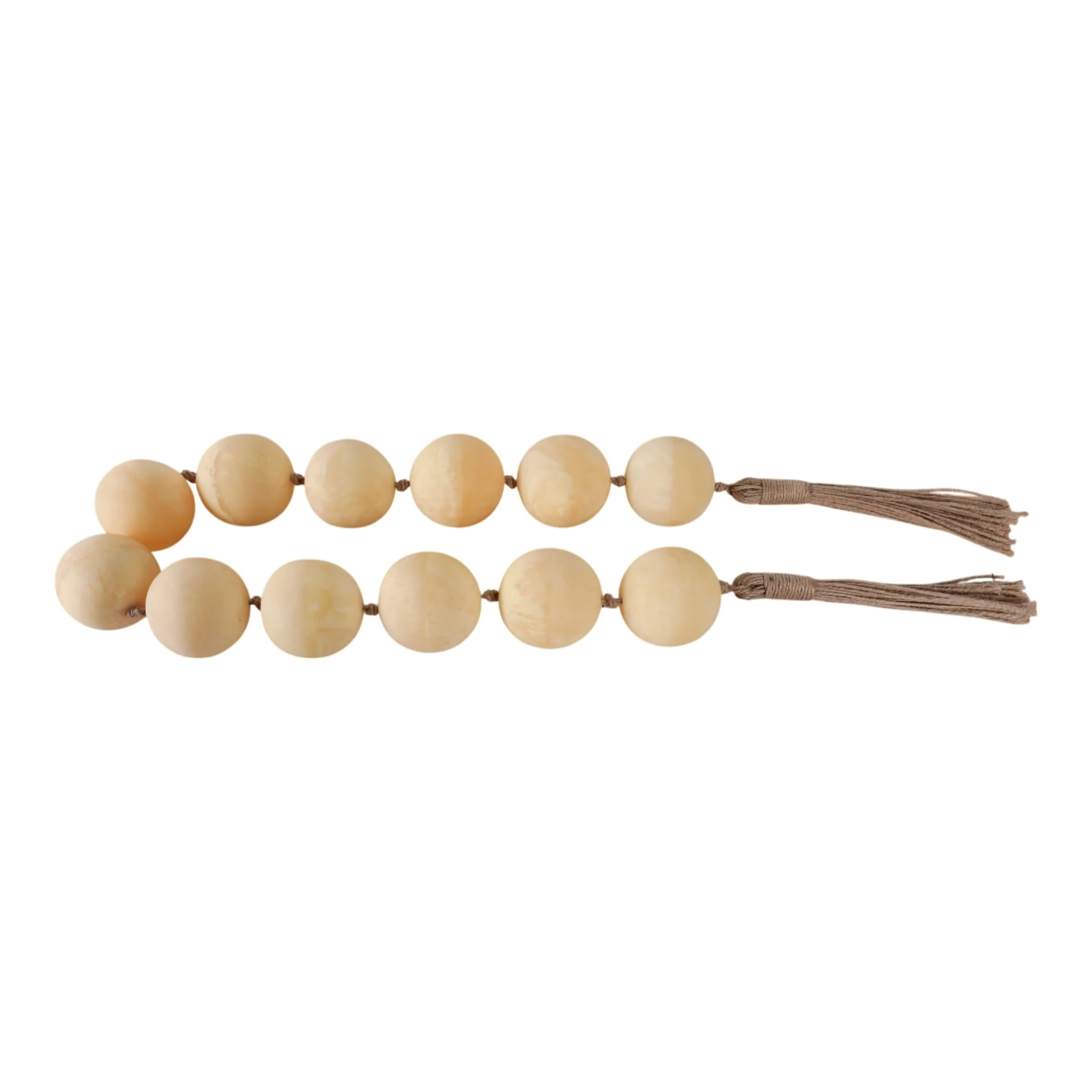 40" Swirled 2" Resin Beaded Garland, Ivory - Image 4