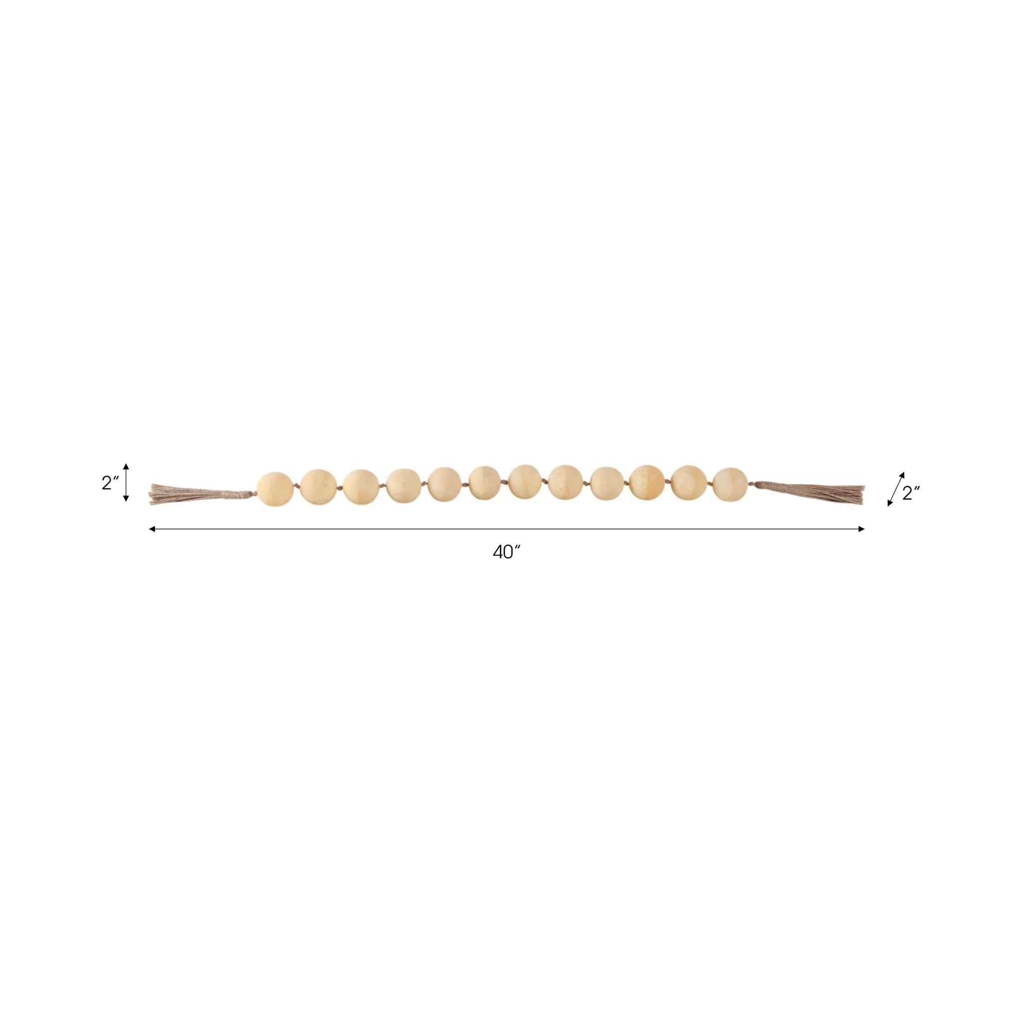 40" Swirled 2" Resin Beaded Garland, Ivory - Image 8
