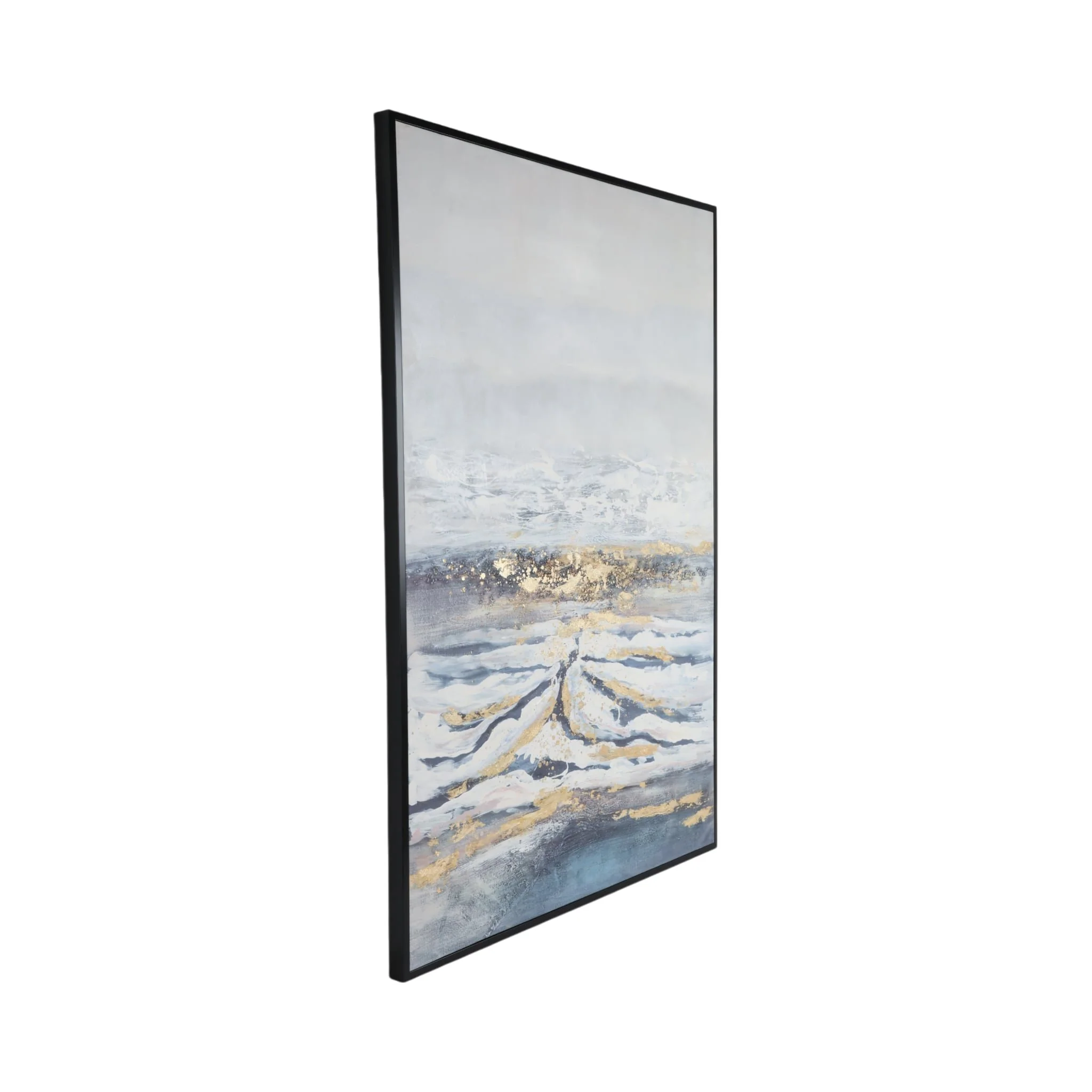 40x60  Hand Painted Canvas, Gray/gold - Image 2