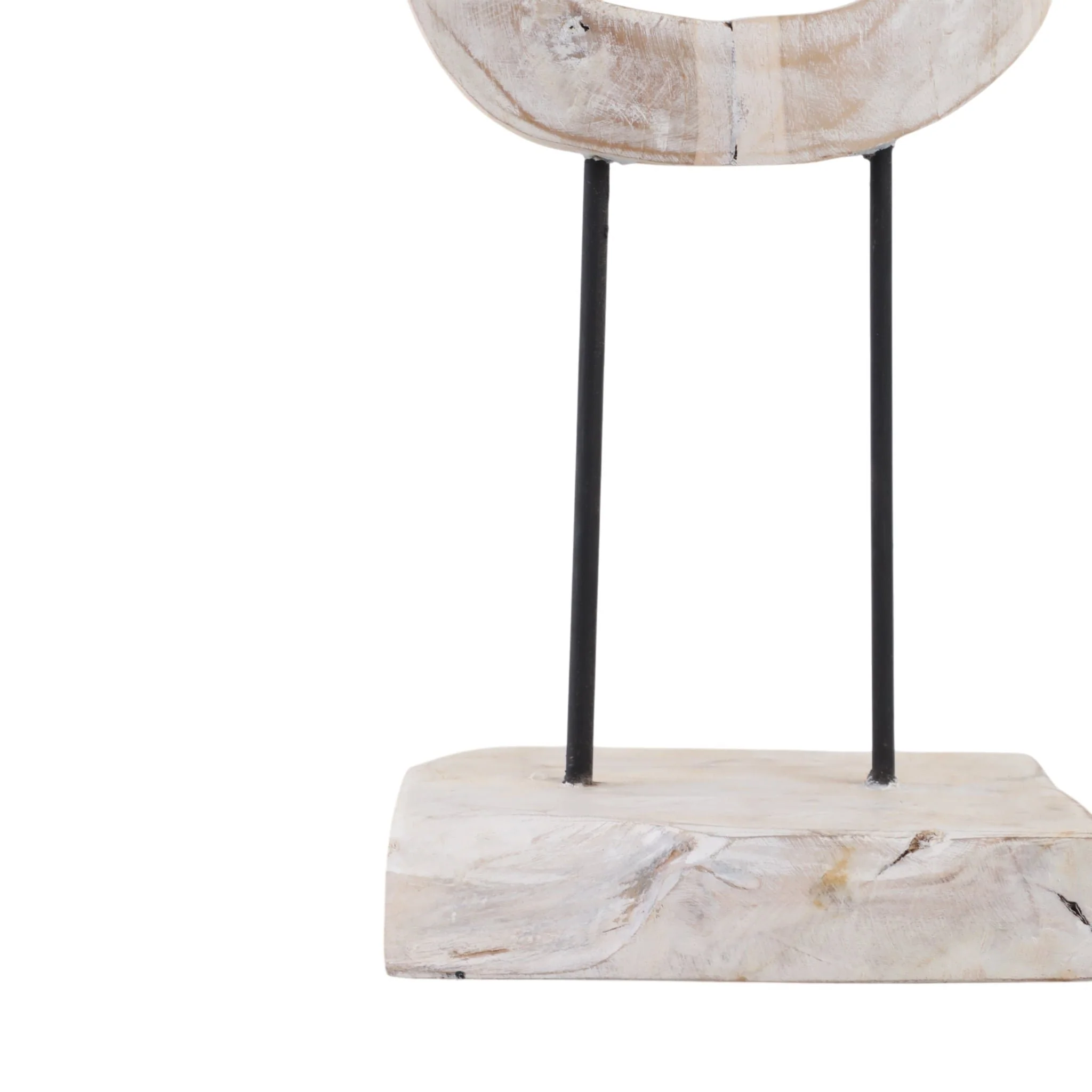 41" Teak Chain Sculpture On Stand, White - Image 5