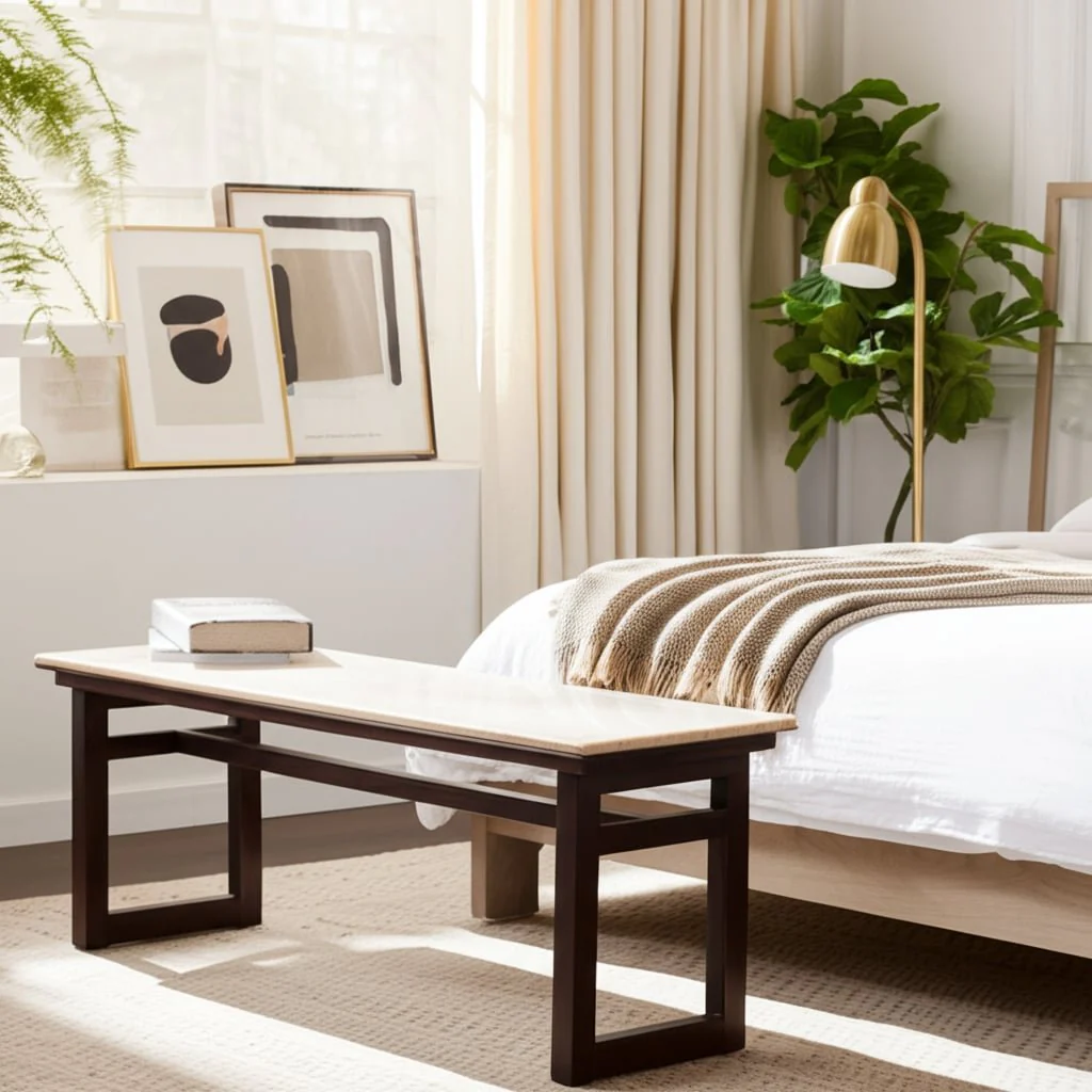 42" Bench W/ Marble Top, Multi - Image 10
