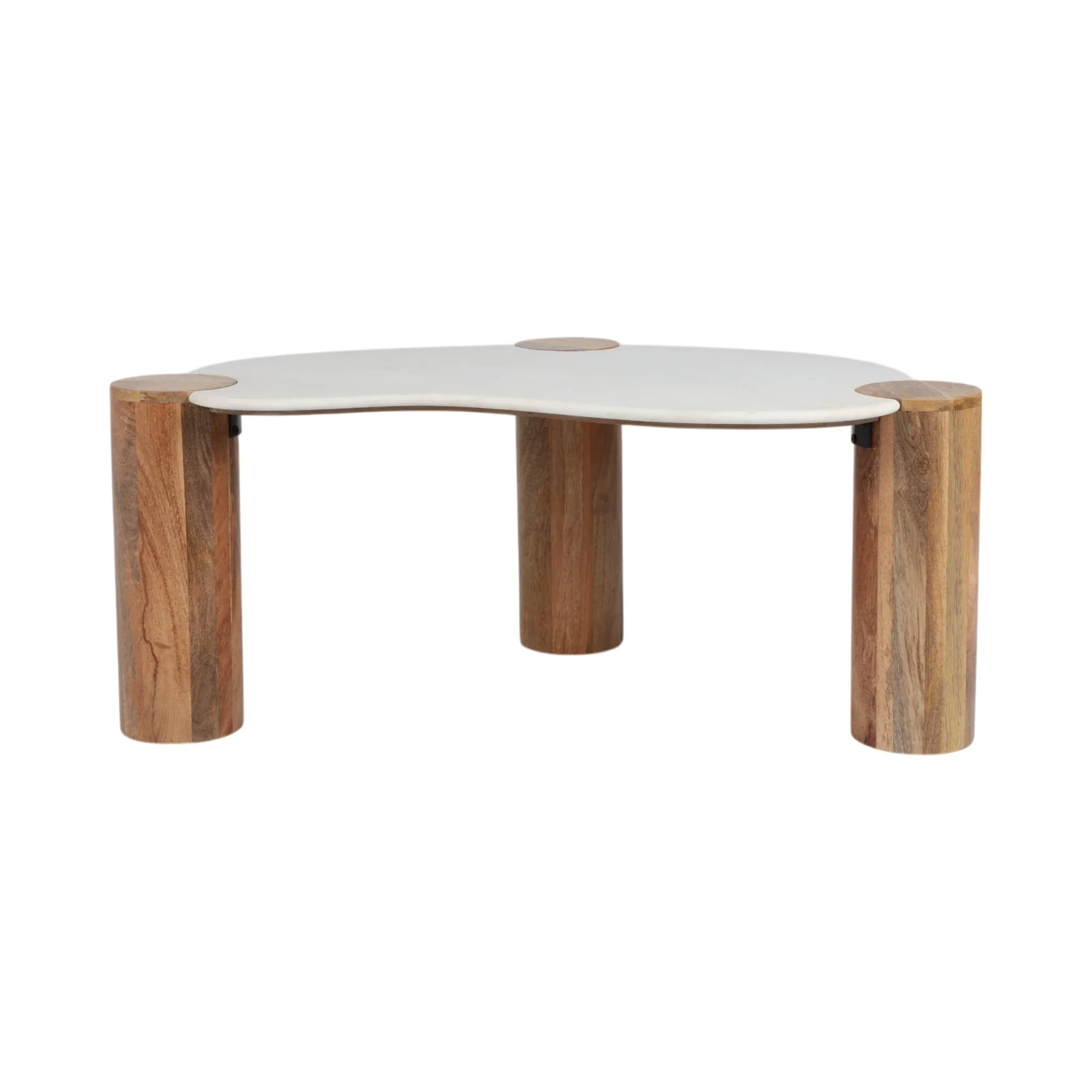 42x18" Curved Coffee Table, White/natural - Image 4