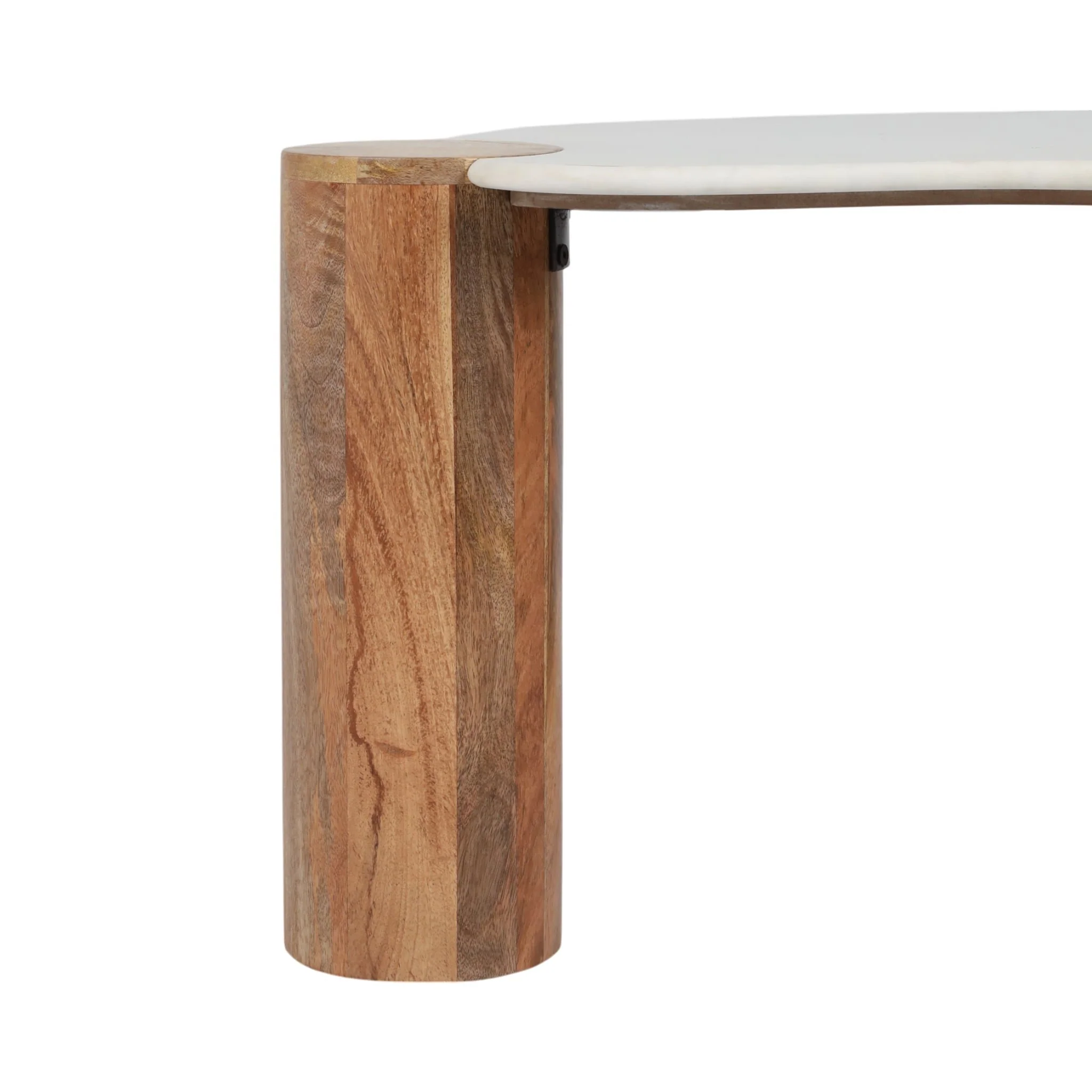 42x18" Curved Coffee Table, White/natural - Image 5