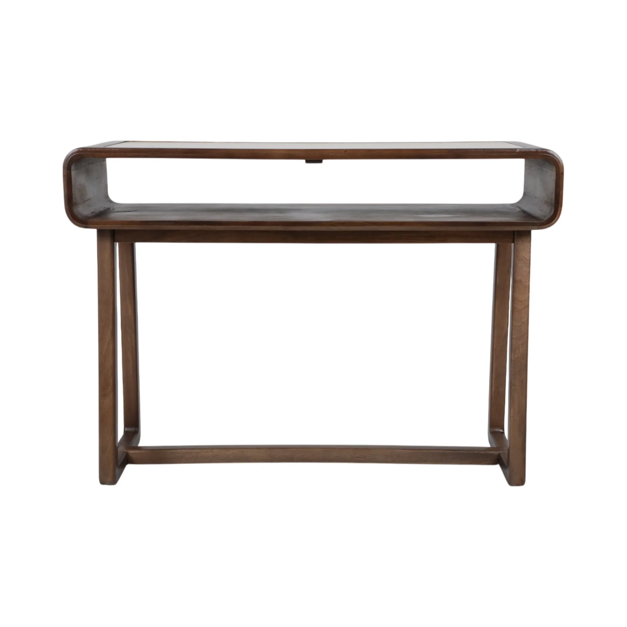 42x30" Travertine Inlay Console Table, Brown - Image 4